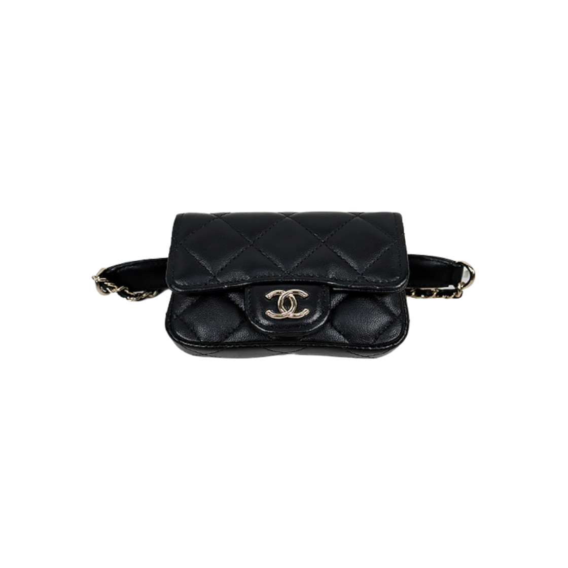 샤넬 블랙 리본 체인 벨트백 C-A64605(Chanel Black Ribbon Chain Belt Bag C-A64605)