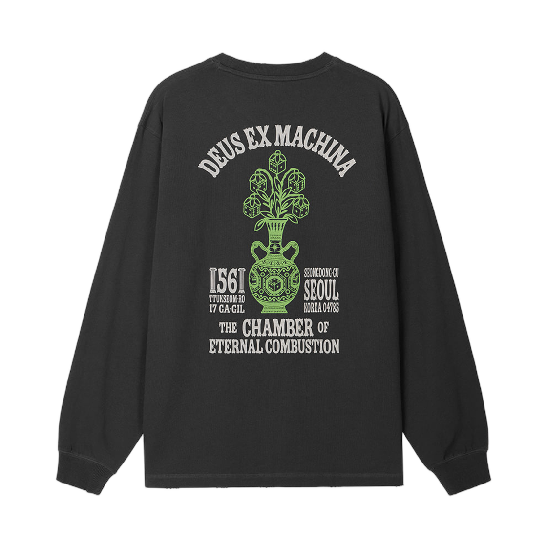 - Deus Ex Machina Seoul Ceramic L/S T-Shirt Charcoal