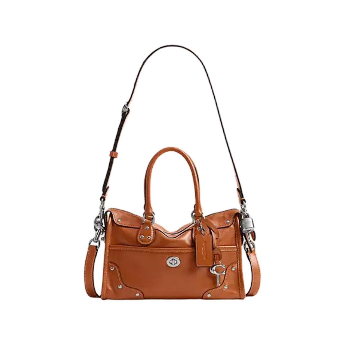 CFN69-LHYU1 Coach Rhyder Satchel Bag 24 LH Amber Brown