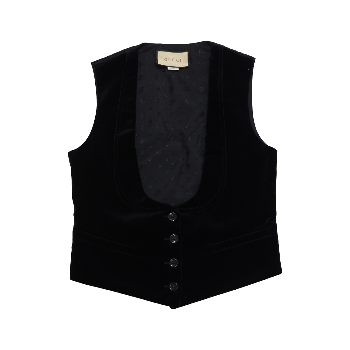 ITBQ5SKO5UAB Gucci Velvet Vest in Black