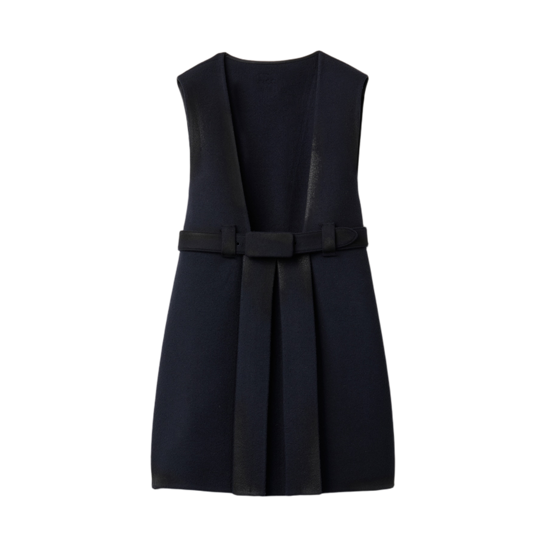 MF6592-6471-F0008 (W) Miu Miu Waxed Double Wool Dress Navy