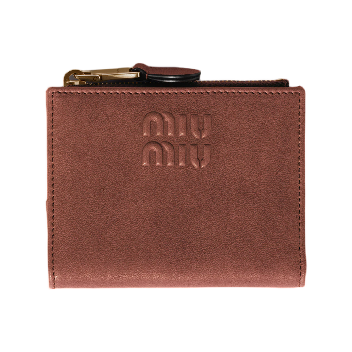 5ML050-AEFX-F0316 Miu Miu Small Leather Wallet Oak