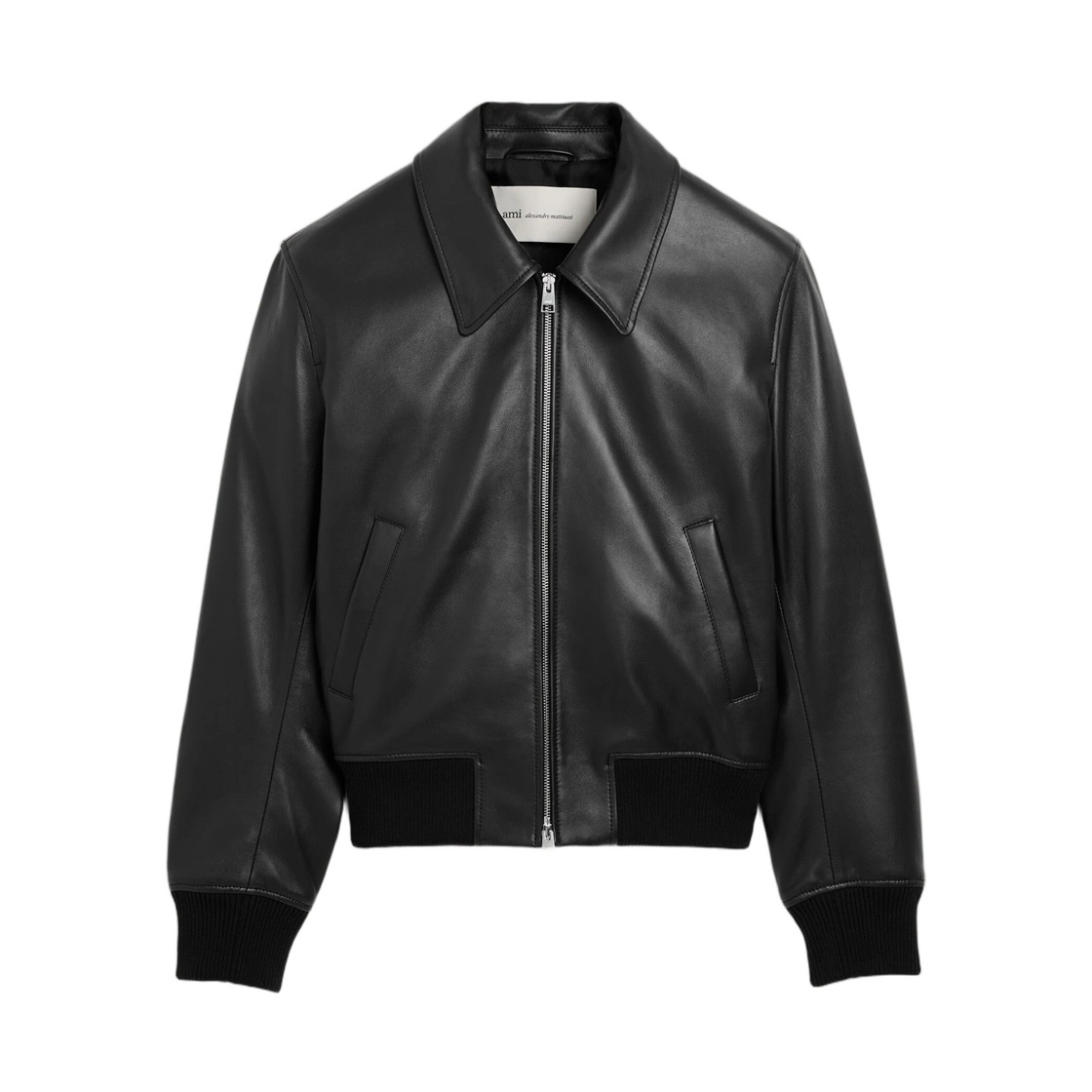 HJK850-LH0068-001 AMI Black Lamb Leather Zipped Jacket Black