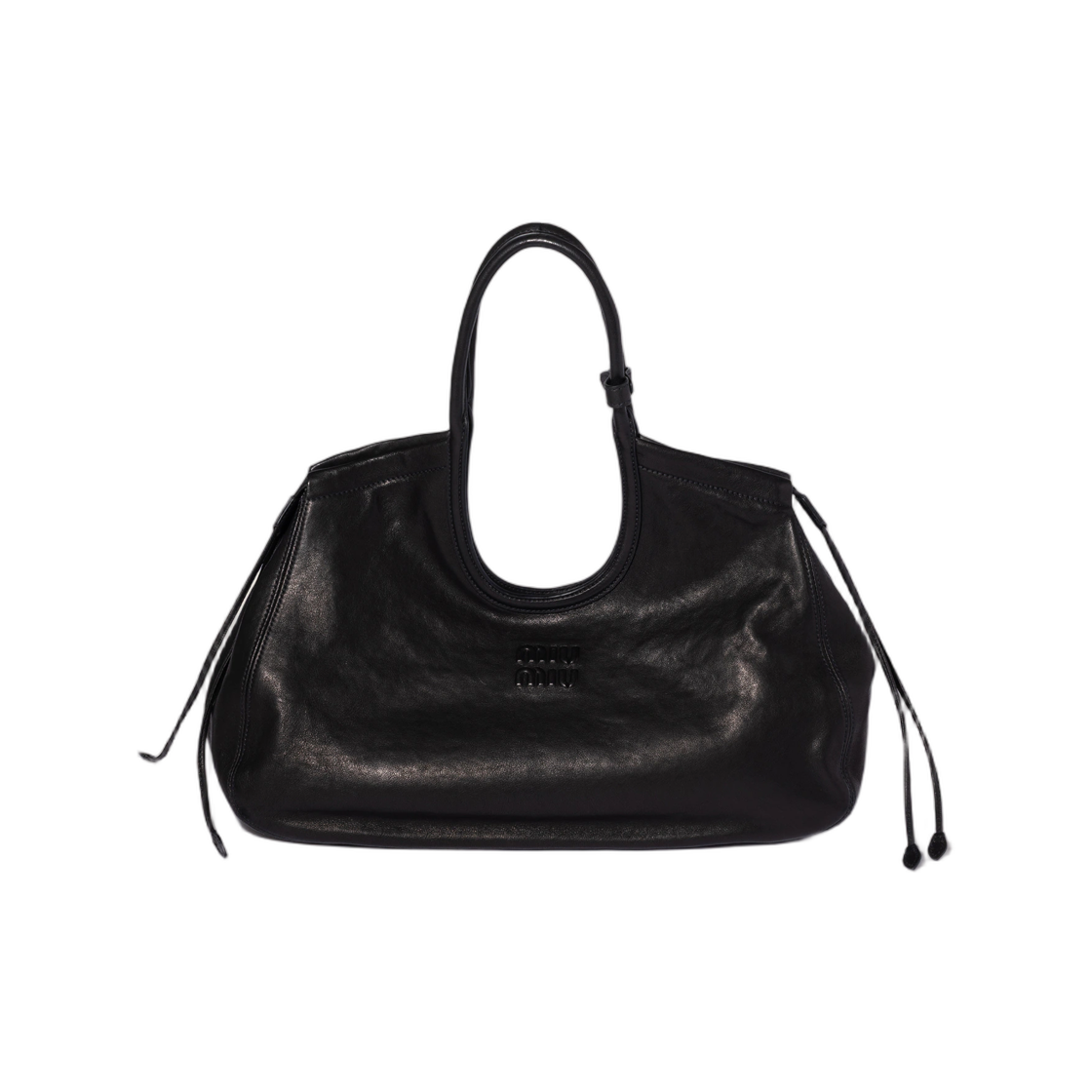 5BG342-2BBL-F0002 Miu Miu Ivy Nappa Leather Shopping Bag Black
