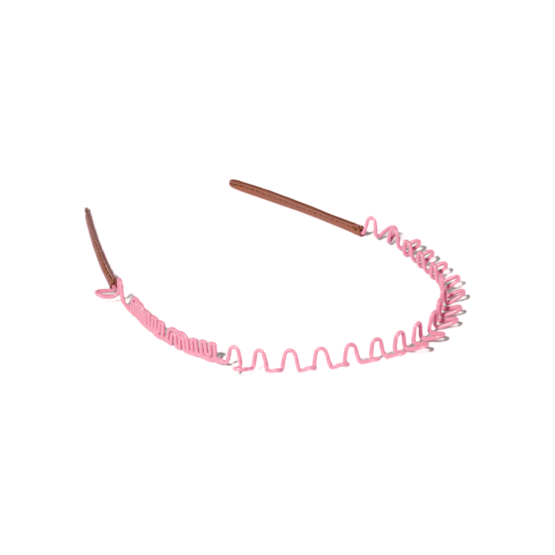 5IH151-2ZV9-F0VNT Miu Miu Metal and Leather Headband Begonia Cognac