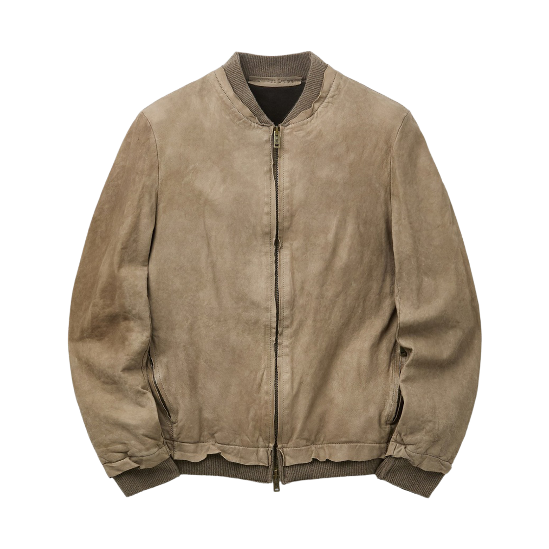 시리즈 살바토레 산토로 집업 가죽 봄버 베이지(Series Salvatore Santoro Zip-Up Leather Bomber Beige)