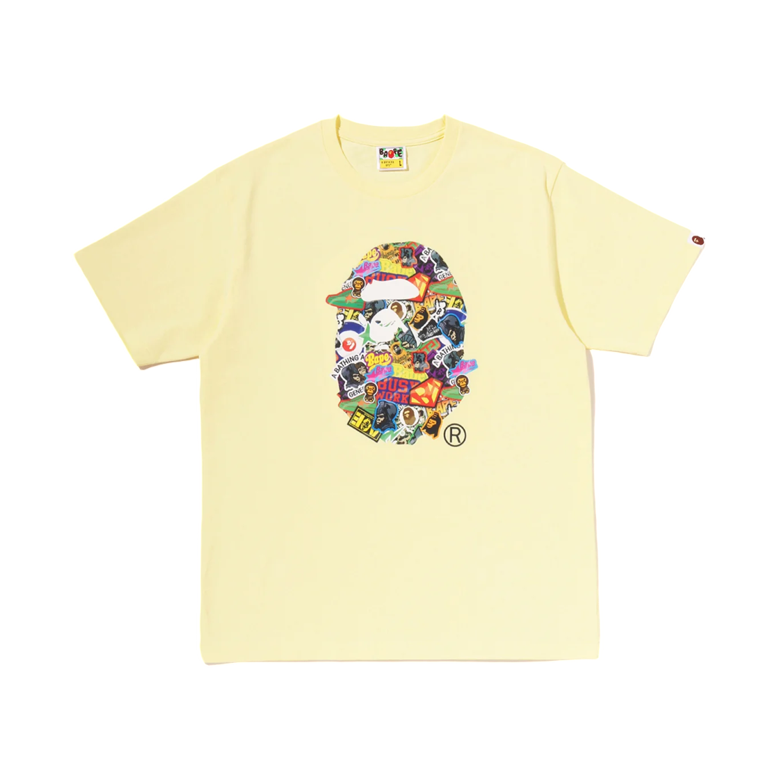 - BAPE Sticker Pack Ape Head T-Shirt Yellow