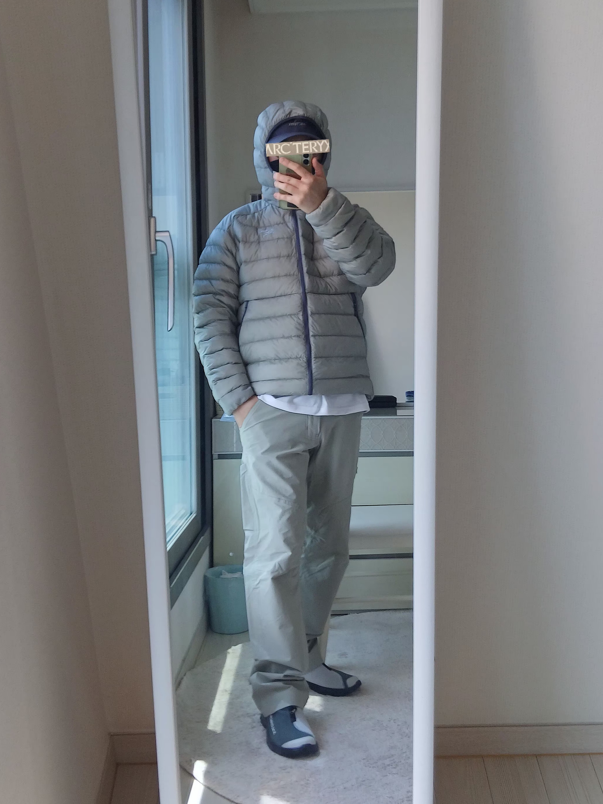Arc'teryx Cronin Cotton Pants Habitat, Arc'teryx Cerium Hoody Headwaters 착용 스타일 - 6