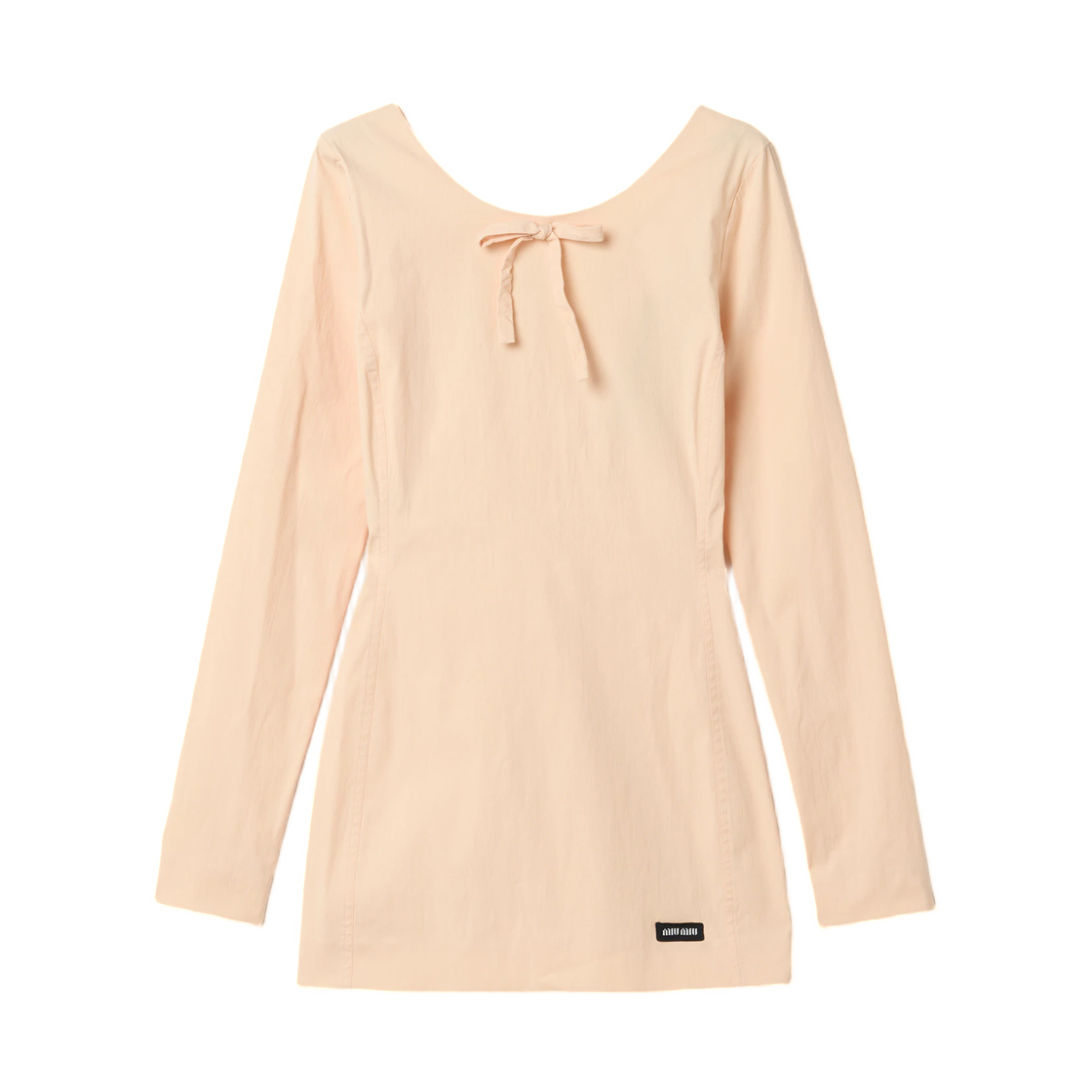 MF6586-6472-F0384 (W) Miu Miu Stretch Poplin Mini Dress Opaline