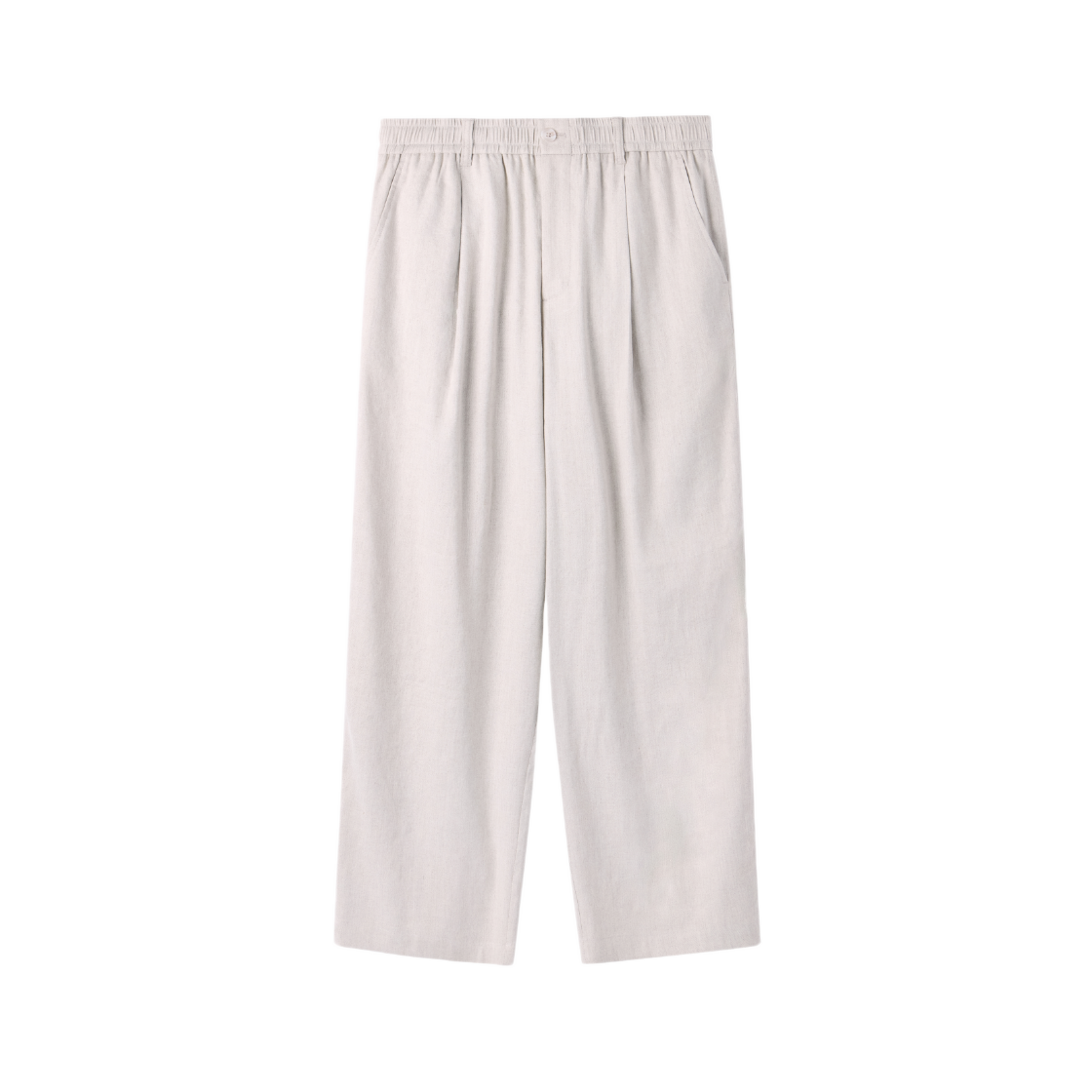 P262MPT137035 BROMPTON LONDON Linen Blended Banding Trousers Oatmeal