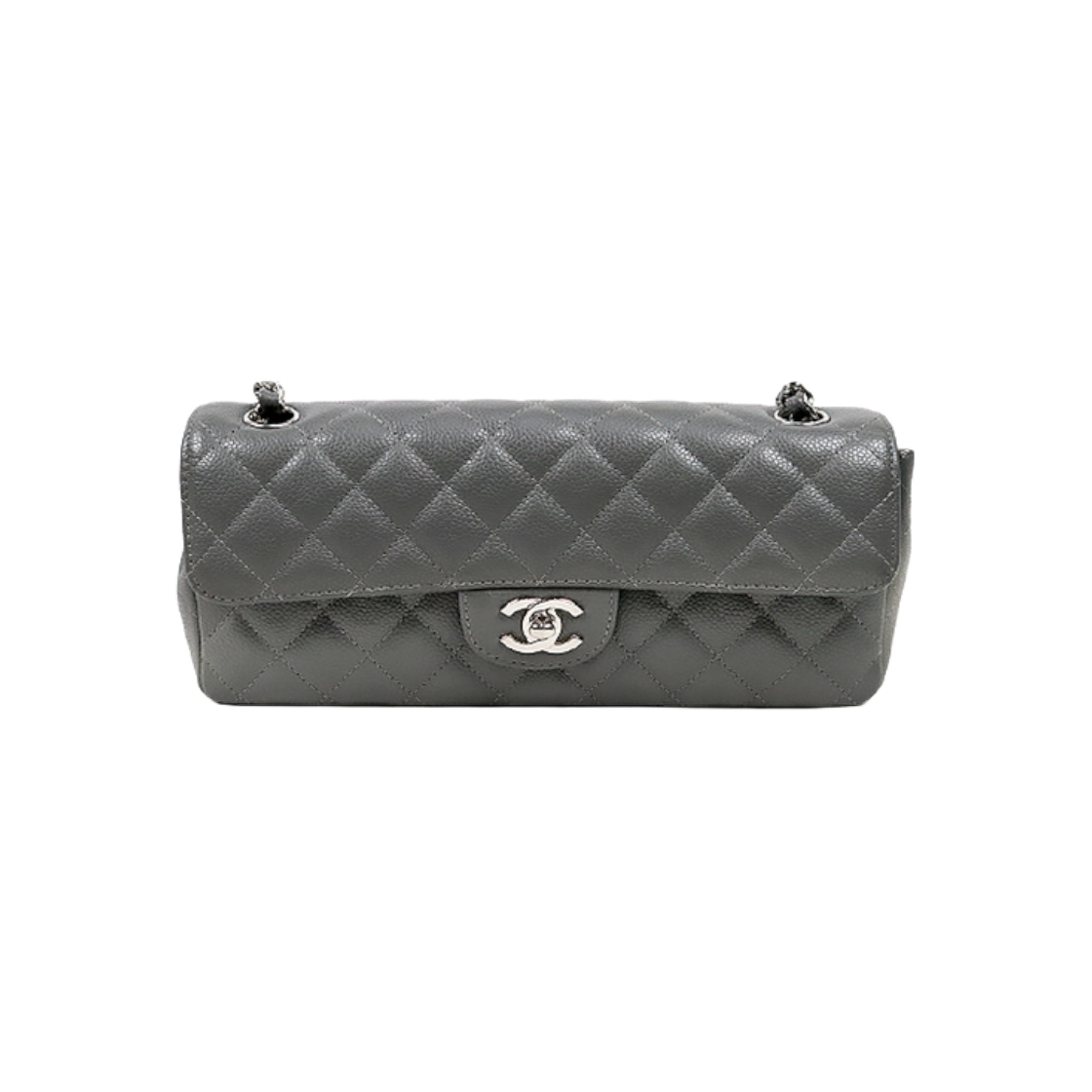 샤넬 그레이 퀼팅 CC 은장 체인 숄더백 C-A63376(Chanel Gray Quilted CC Silver Chain Shoulder Bag C-A63376)