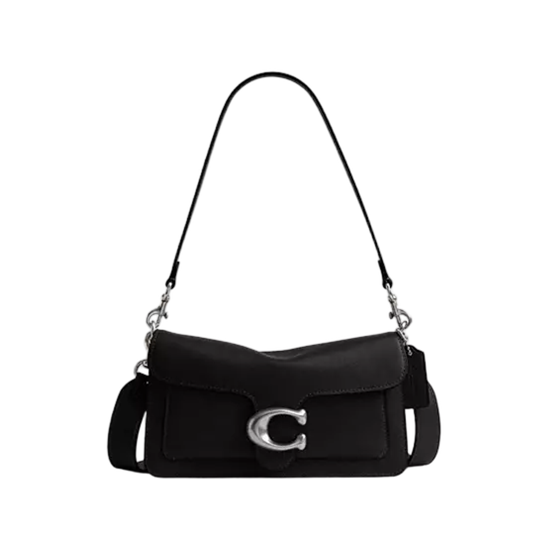 CCX04-LHBLK Coach Tabby Shoulder Bag 26 in Grained Leather Silver Black