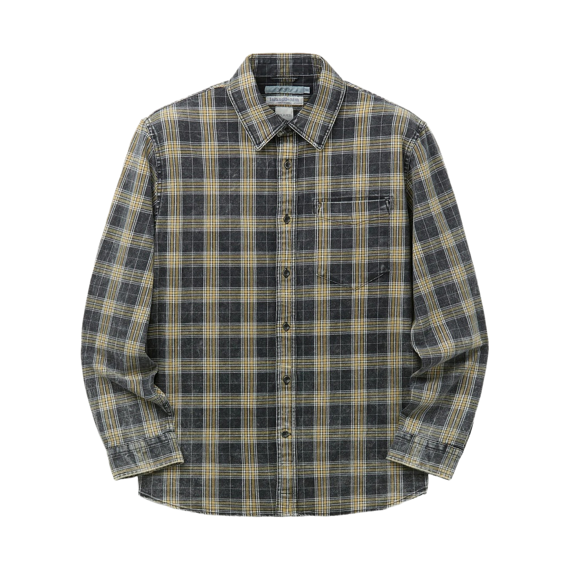 시리즈 아일랜드 데님 워싱 옐로 체크 셔츠 릴랙스핏 옐로우(Series Island Denim Washed Yellow Check Shirt Relaxed Fit Yellow)