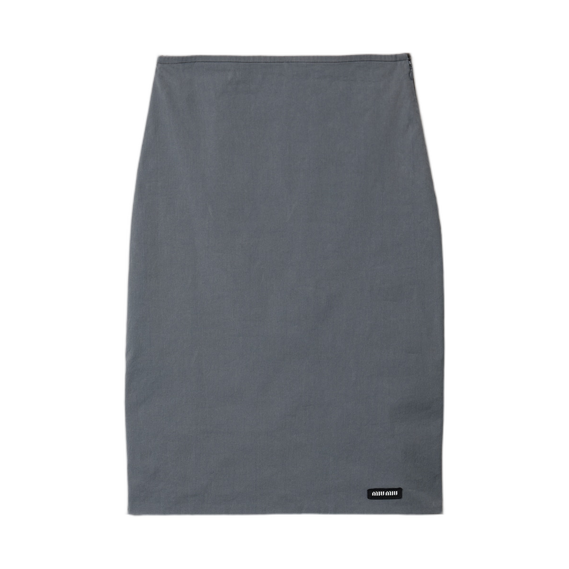 MG2776-6472-F0D65 (W) Miu Miu Stretch Poplin Skirt Iron Gray