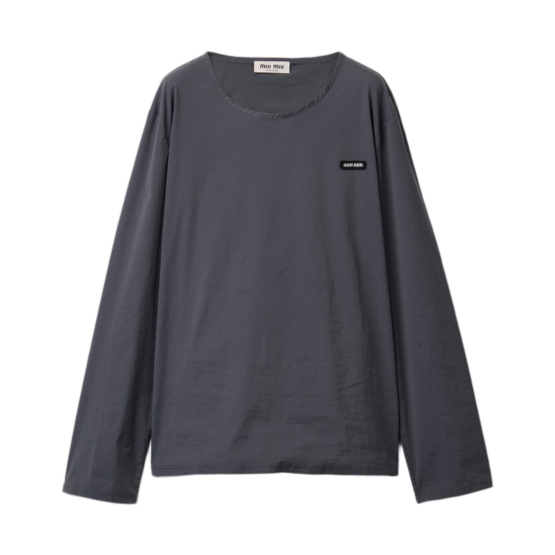MT2283-6472-F063H (W) Miu Miu Stretch Poplin Top Hematite