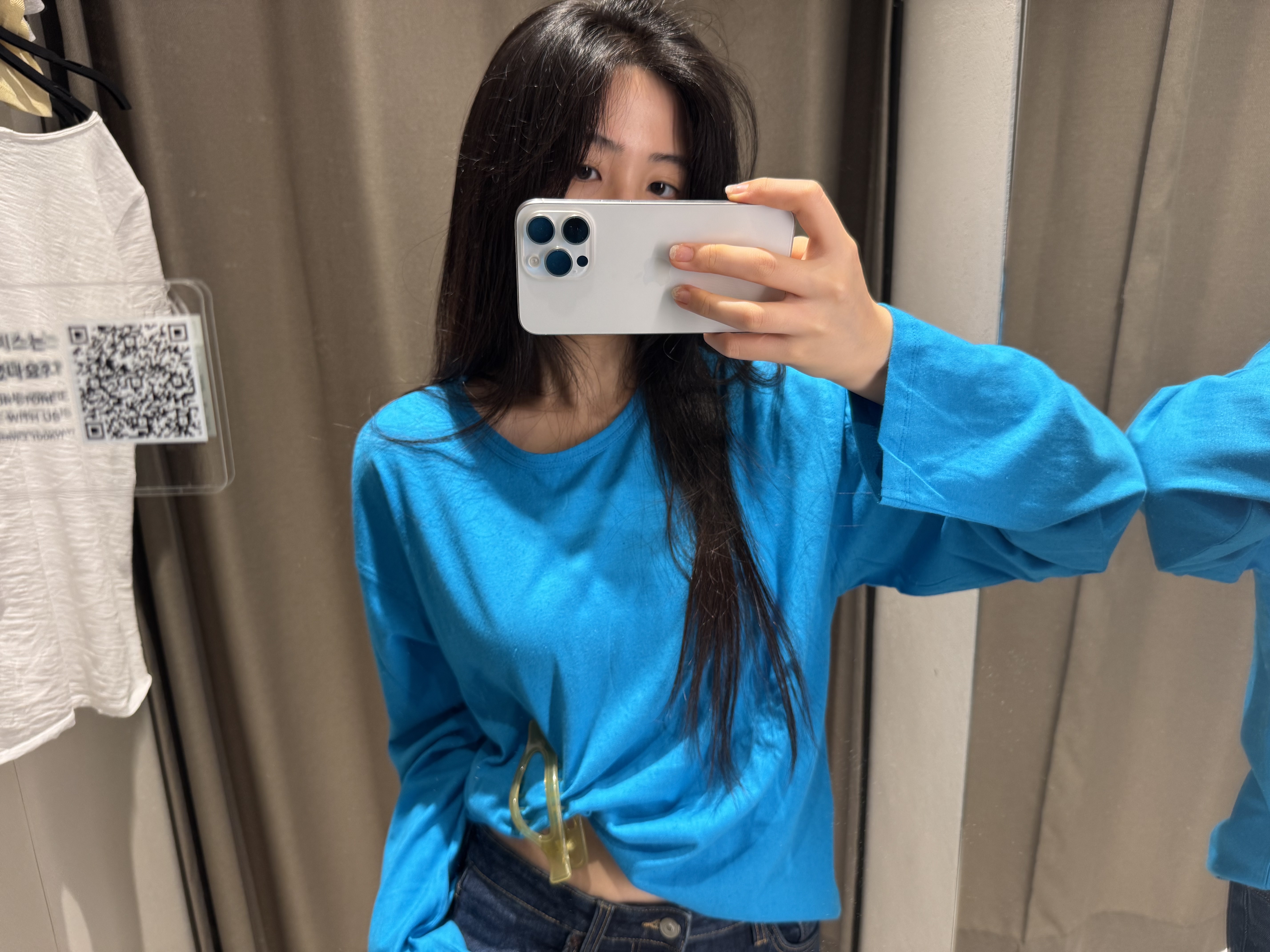 (W) Zara Jeans TRF Bootcut Low Rise Pants Navy 착용 스타일