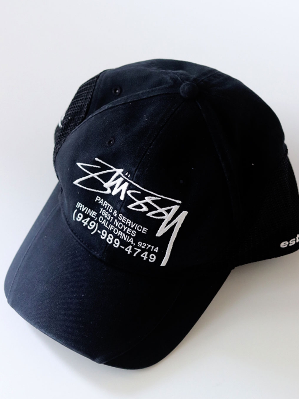 Stussy Parts & Service Mesh Cap Black 착용 스타일 - 1
