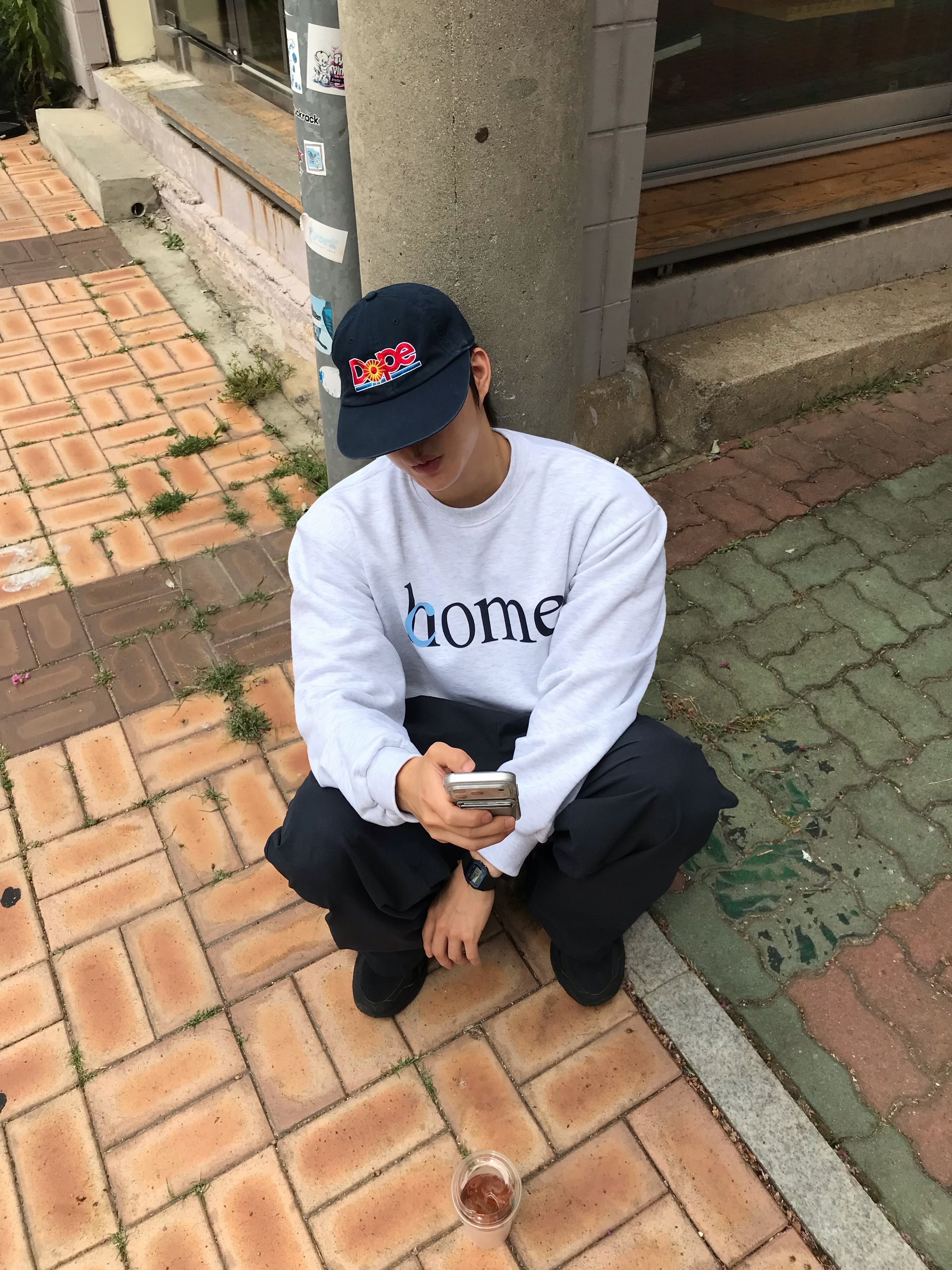 ANNOT DOPE Long Bill Washing Cap Navy, Asics Jog 100 S Black - 2E Wide 착용 스타일 - 3