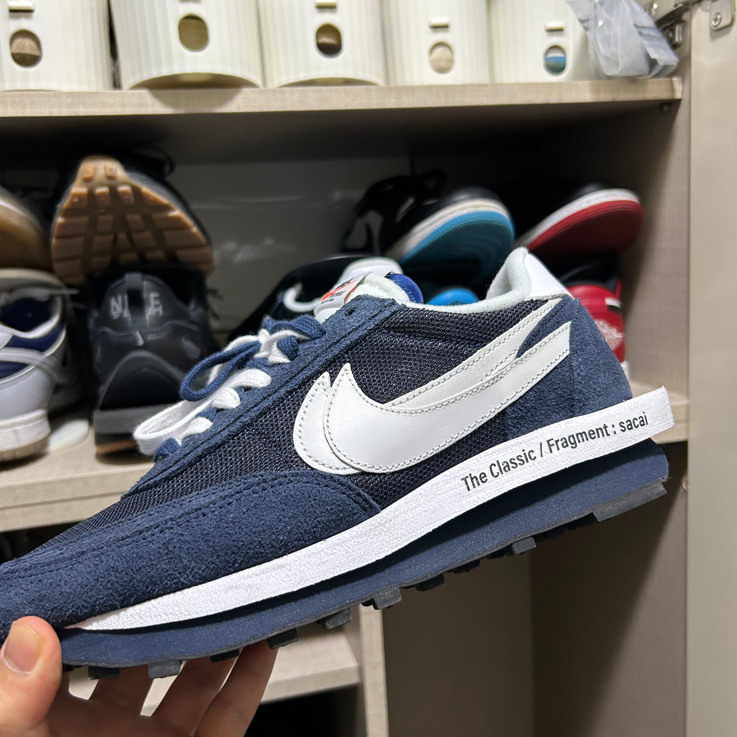 Nike x Sacai x Fragment LDWaffle Blackened Blue 착용 스타일