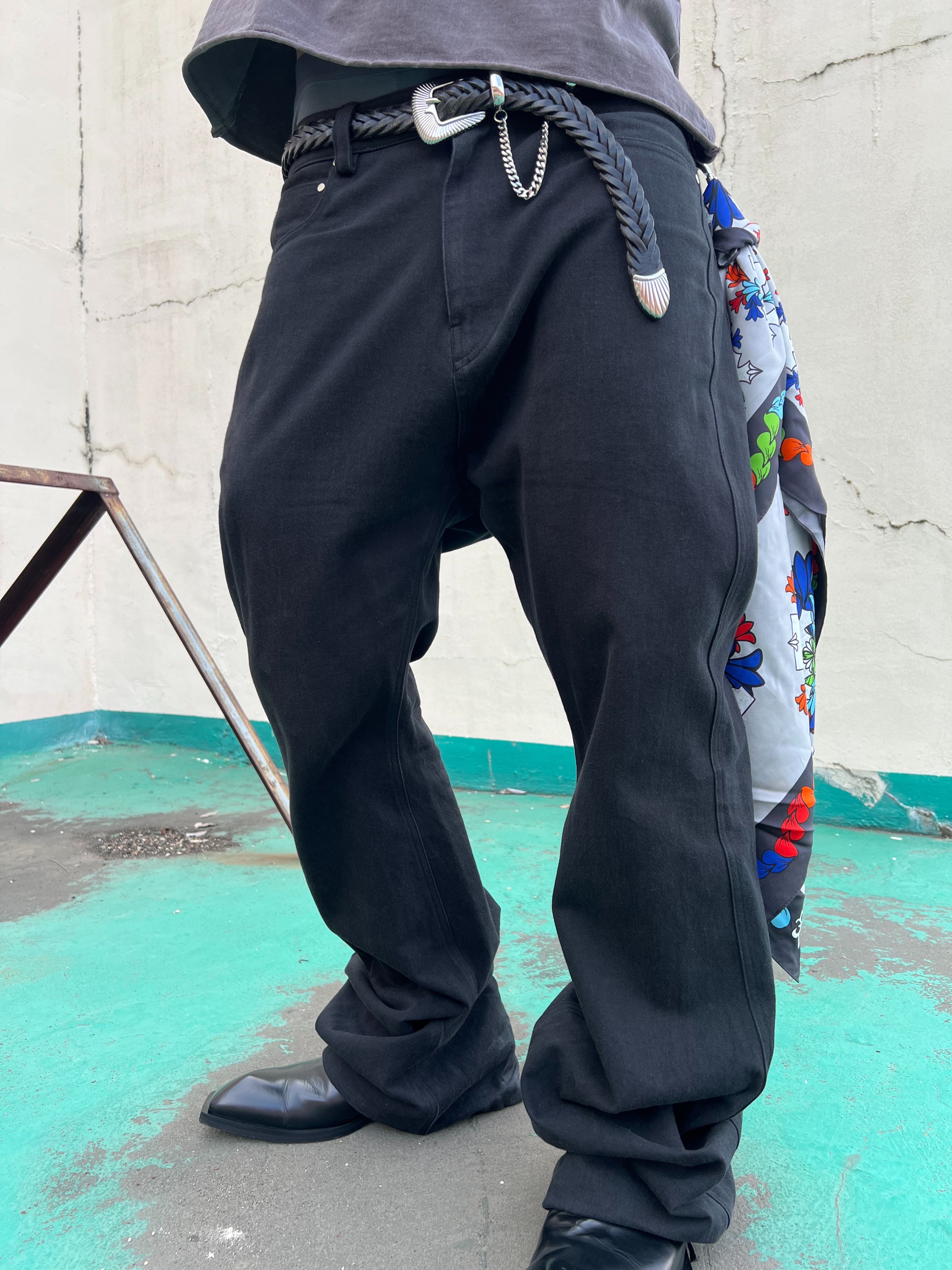 Nonnod Flared Pants Black, Awende Requiem Silk Scarf Multi 착용 스타일 - 8