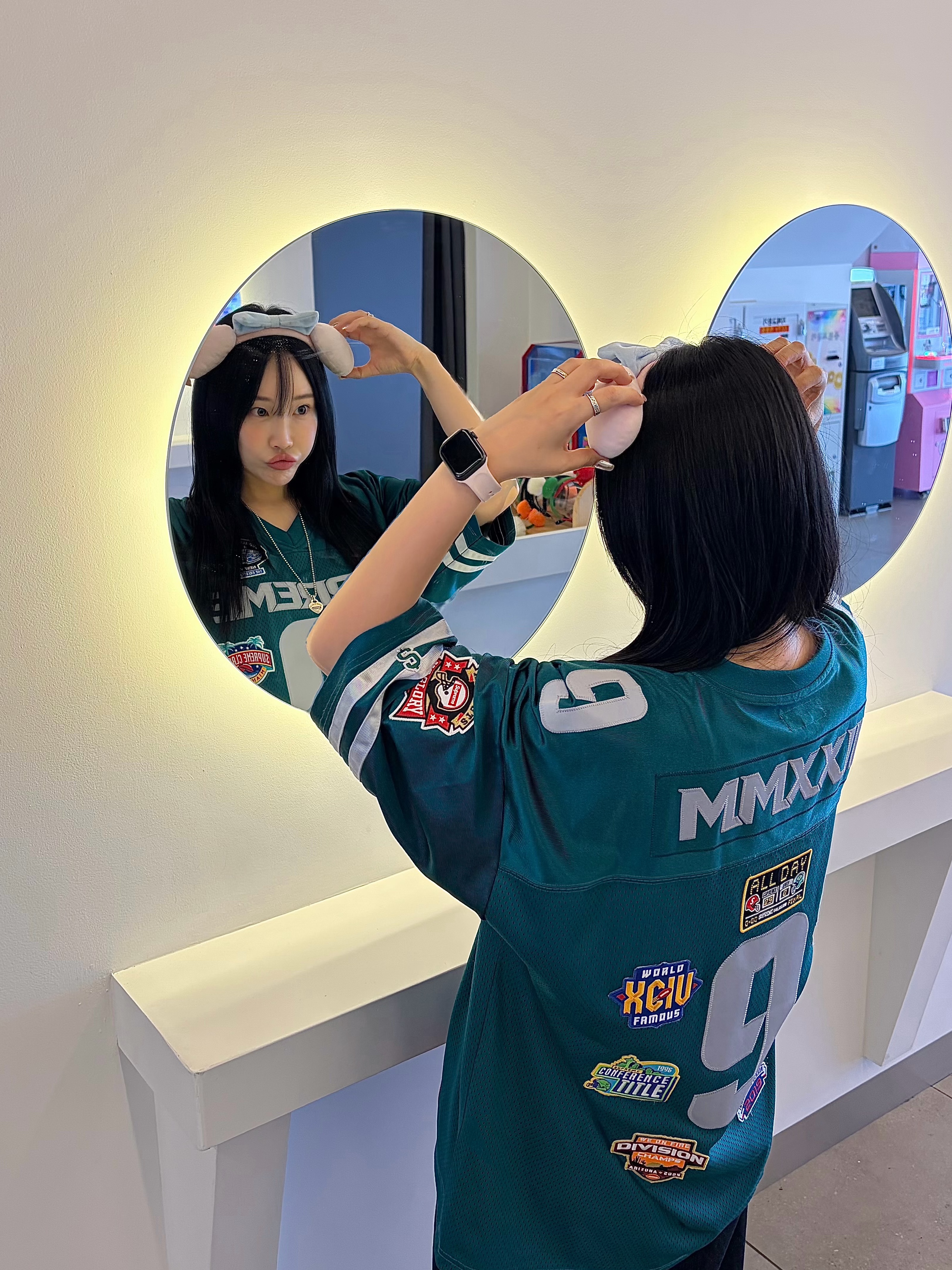 Supreme Championships Embroidered Football Jersey Dark Teal - 23FW 착용 스타일
