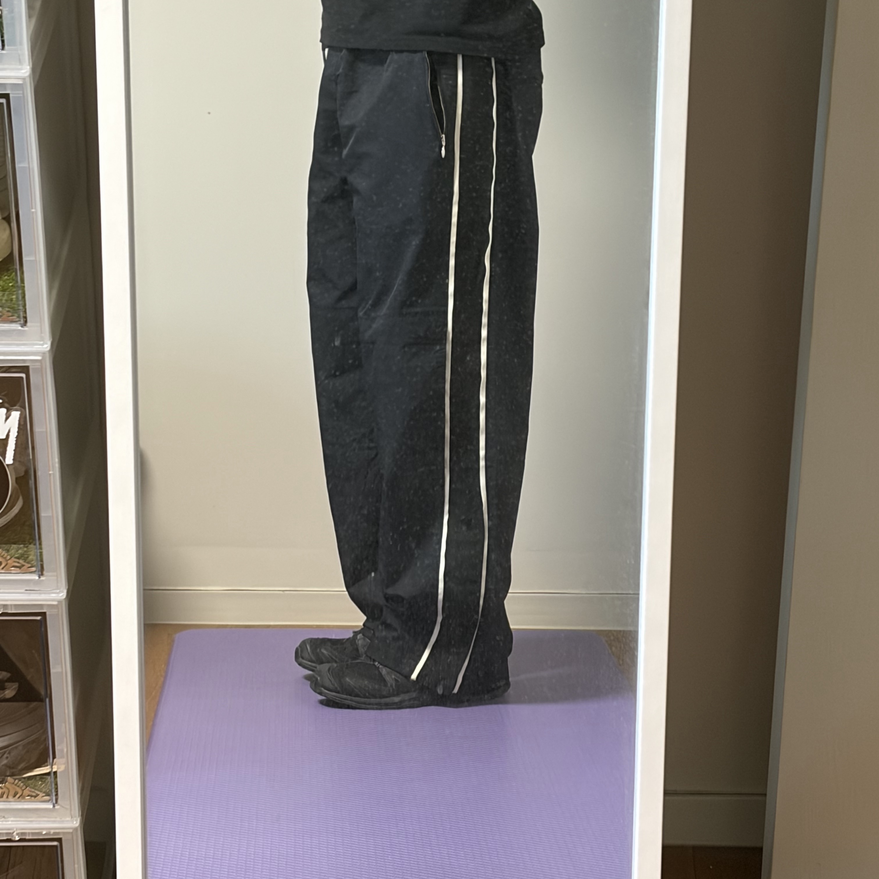 Polyteru 1011 Nylon Track Pants Dark Navy 착용 스타일 - 2