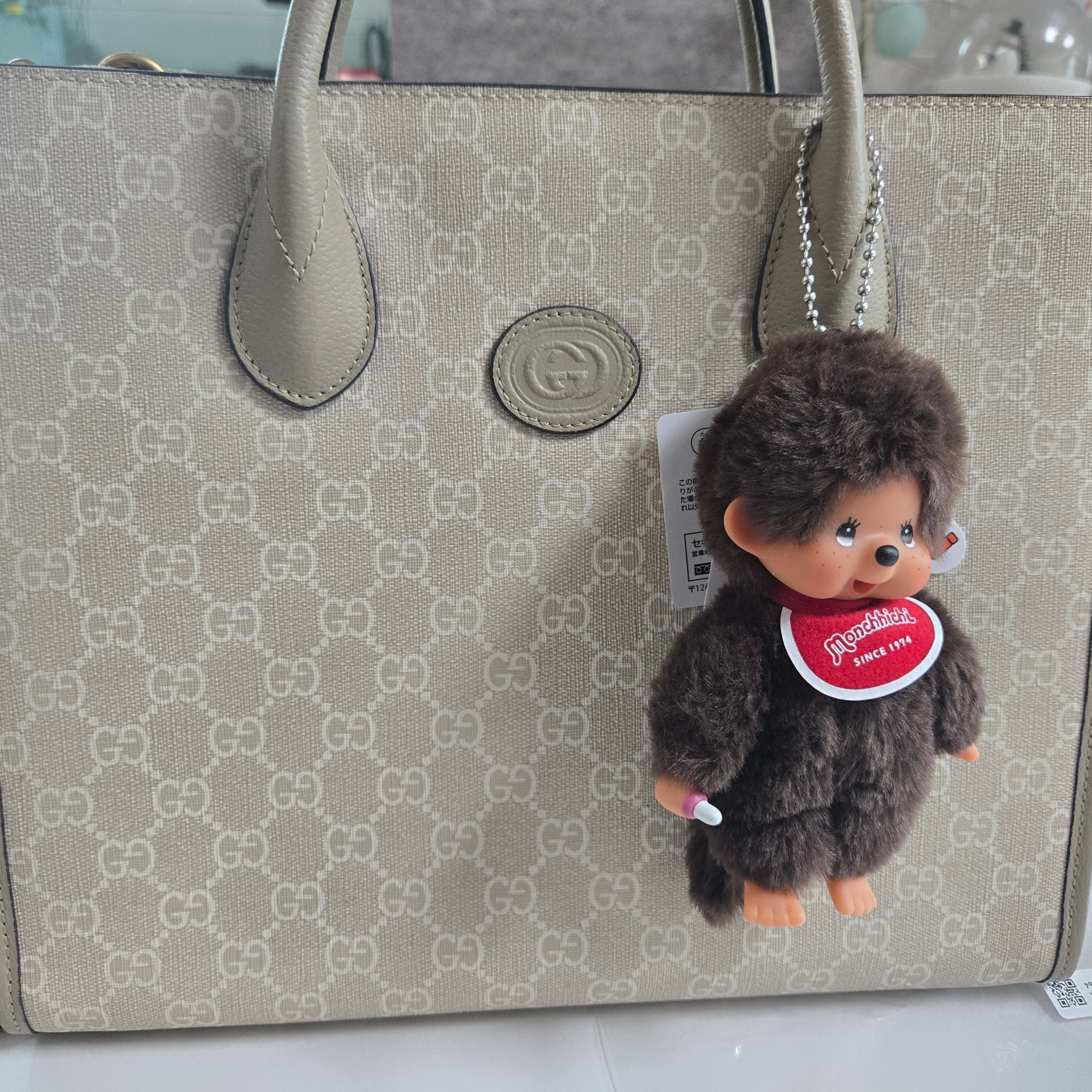 Monchhichi SS Boy Key Chain Brown 착용 스타일 - 2