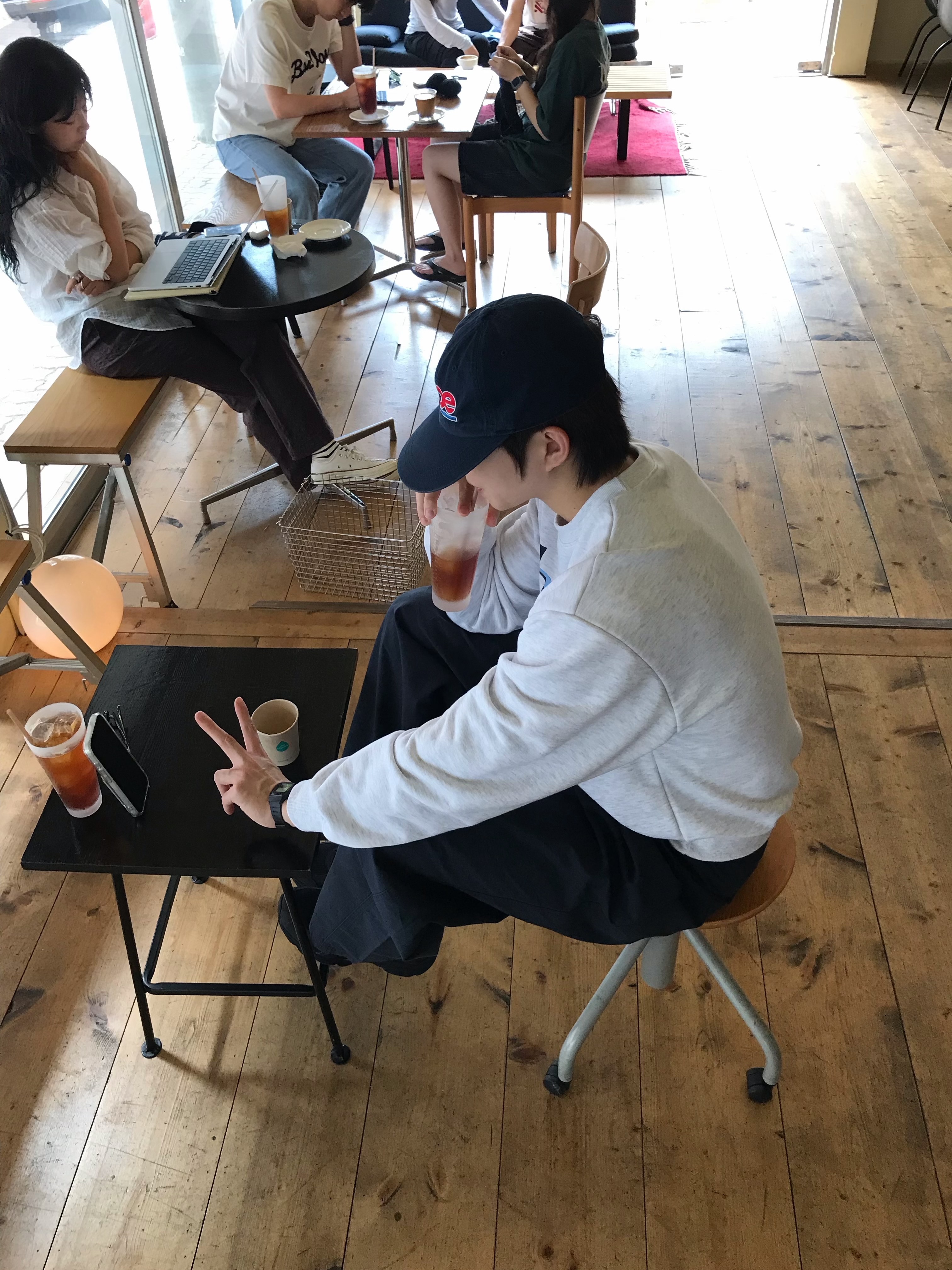 ANNOT DOPE Long Bill Washing Cap Navy, Asics Jog 100 S Black - 2E Wide 착용 스타일 - 2