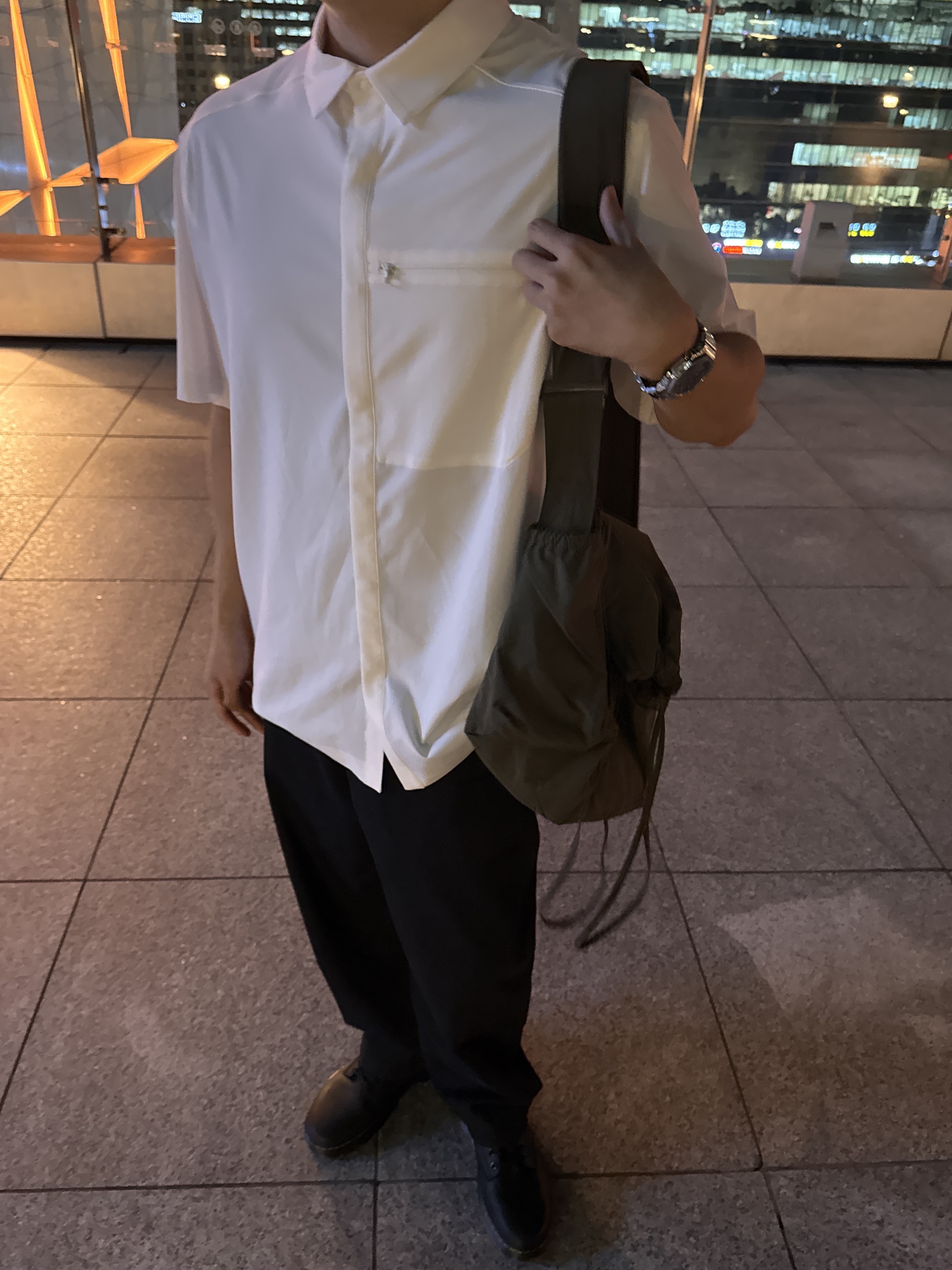 Arc'teryx Skyline Shirt SS Arctic Silk 착용 스타일 - 3