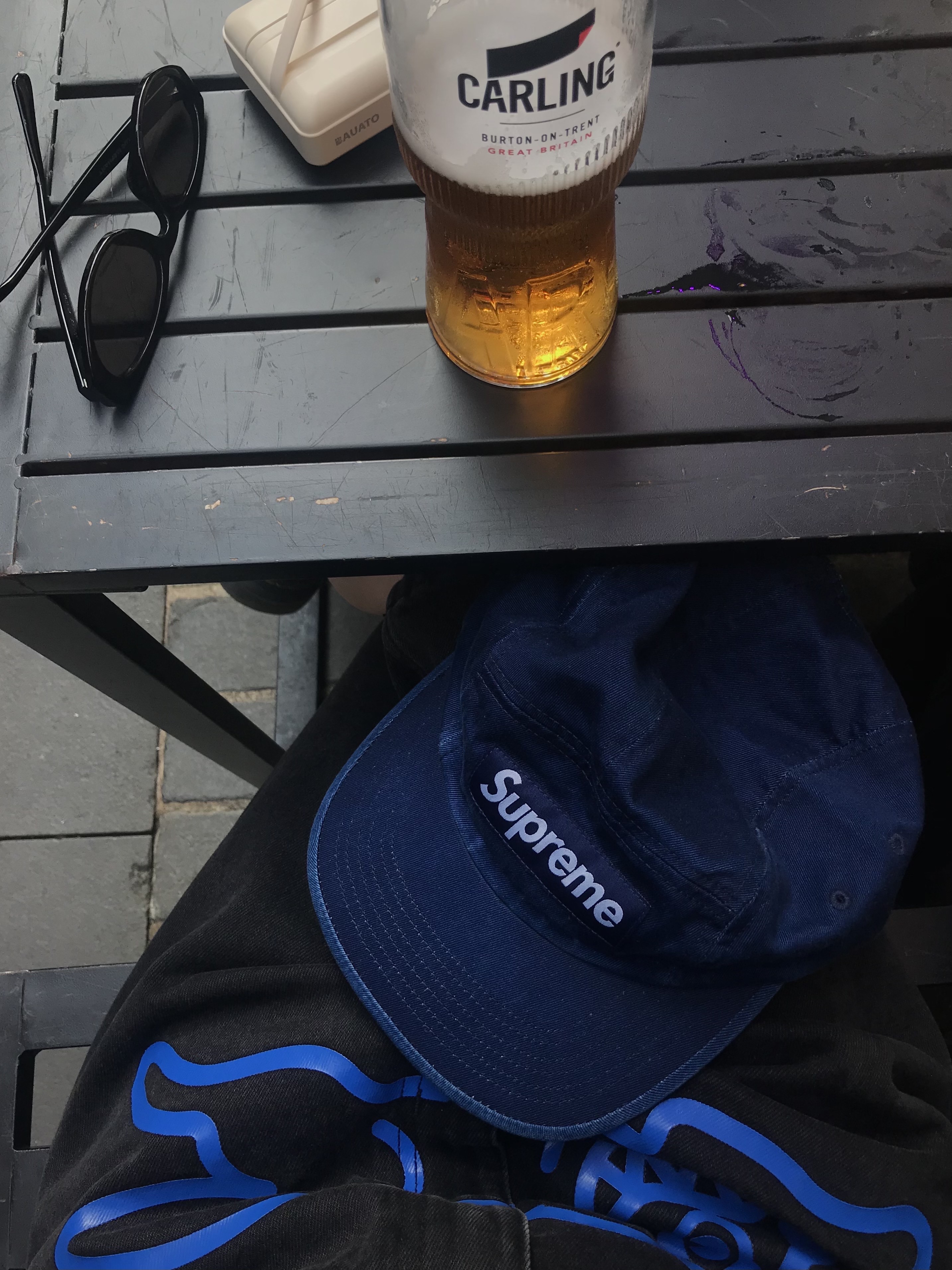 Supreme Washed Chino Twill Camp Cap Indigo - 25SS 착용 스타일 - 1