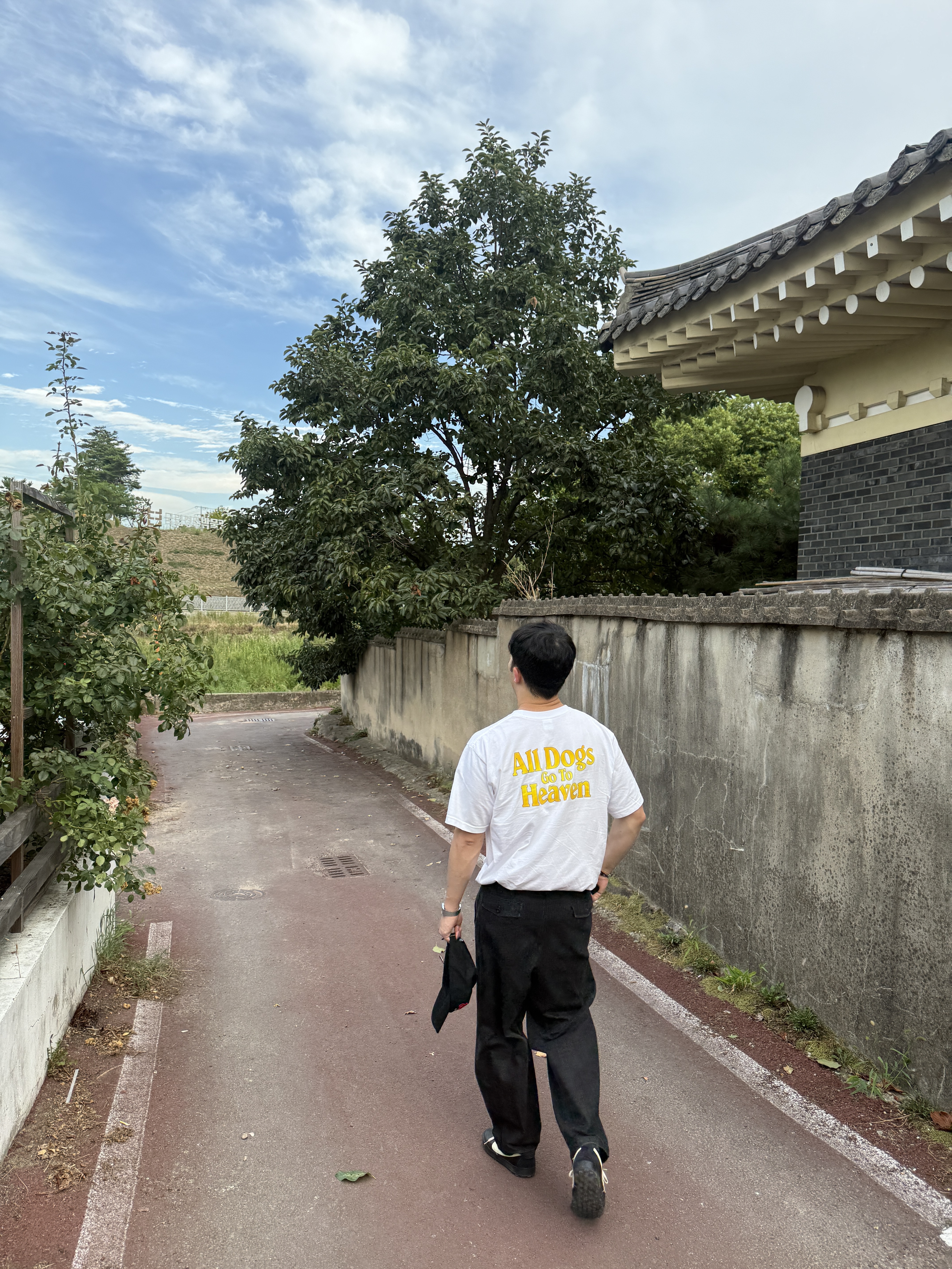 Supreme All Dogs Go To Heaven T-Shirt White - 25FW, Nike x Bode Astrograbber SP Black and Coconut Milk 착용 스타일 - 2