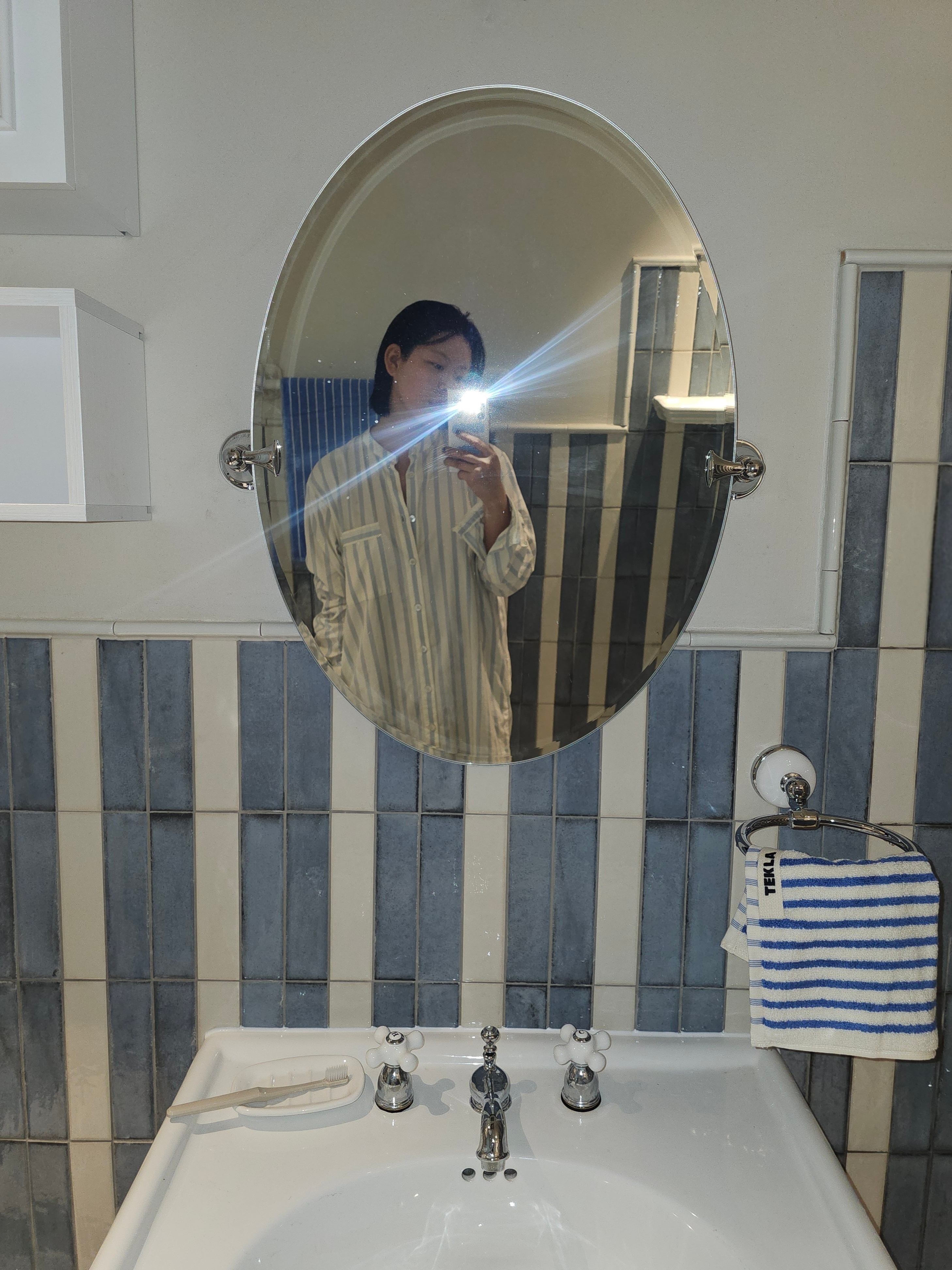 Tekla Towels Coastal Stripes, Stussy x Tekla Poplin Pajama Shirt Hand Drawn Stripes 착용 스타일 - 1