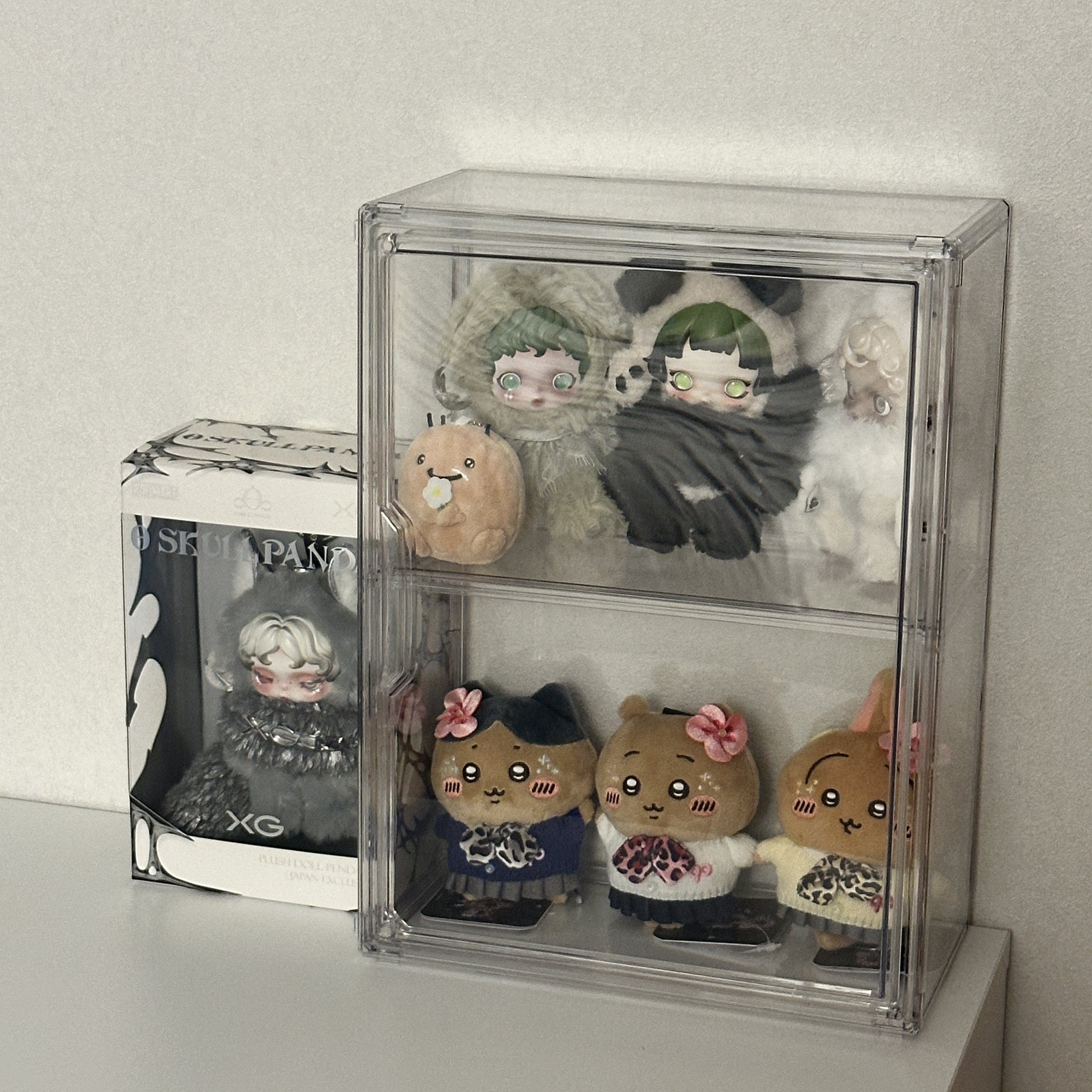 Pop Mart Skullpanda Lazy Panda Plush Doll Pendant, Pop Mart Skullpanda L’Impressionnisme Series Plush Doll Mist (Opened Case) 착용 스타일 - 1