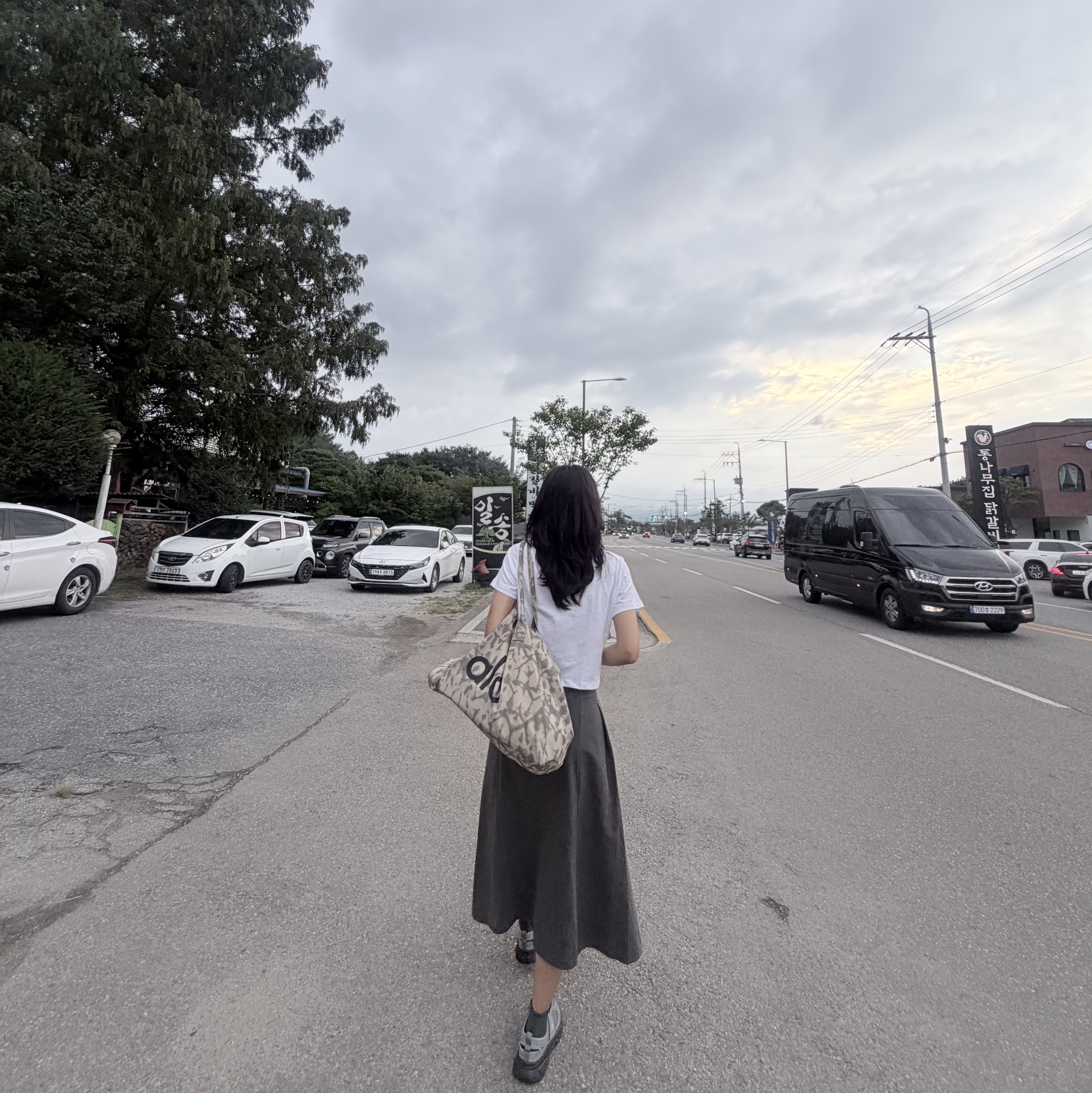 Alo Yoga Iconic Shopper Tote Bag Grey Tiedye 착용 스타일 - 1