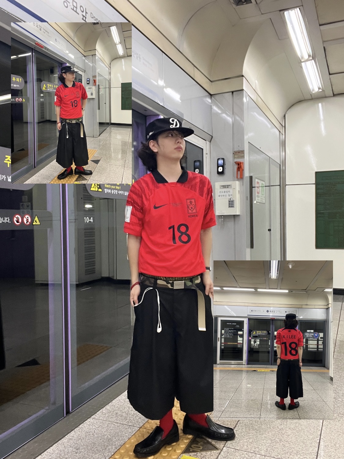 Nike Korea 2022/23 Dri-Fit ADV Match Home SS Jersey Global Red - US/EU (Non Marking Ver.), Adidas Spain 2024 Home Jersey Better Scarlet (Non Marking Ver.) - KR Sizing 착용 스타일 - 2