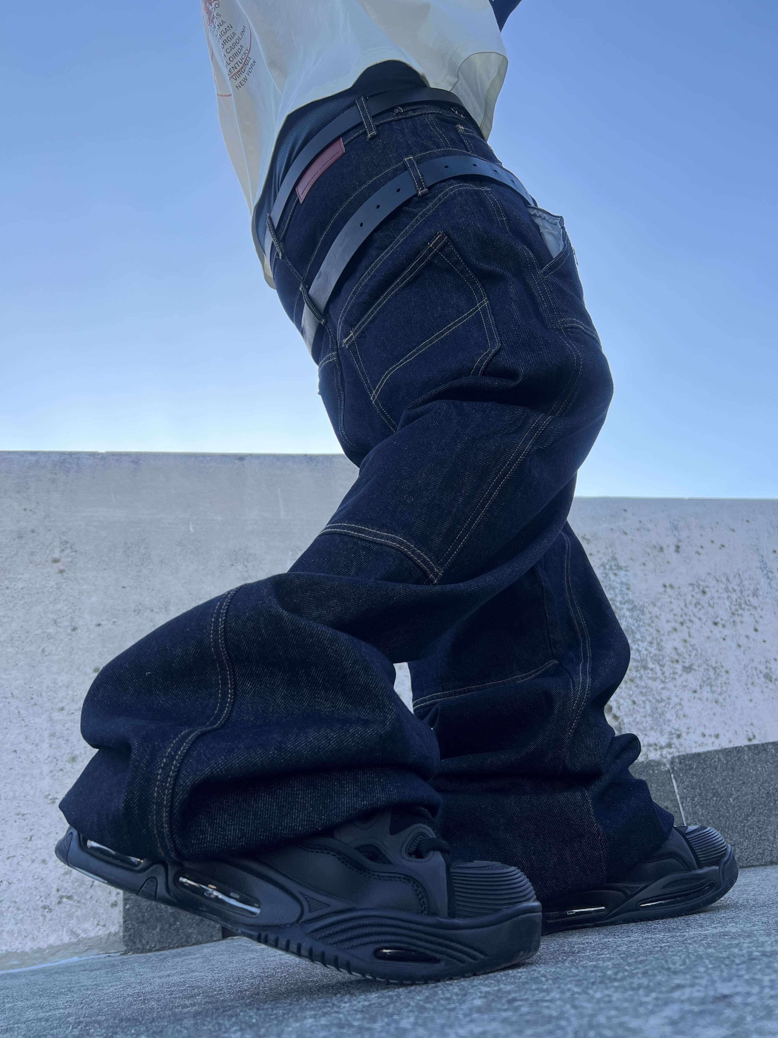 ROARINGRAD Double Obi Zip Denim Pants Indigo, AX CONNECTION Snake Pendant Chain Necklace 착용 스타일 - 8