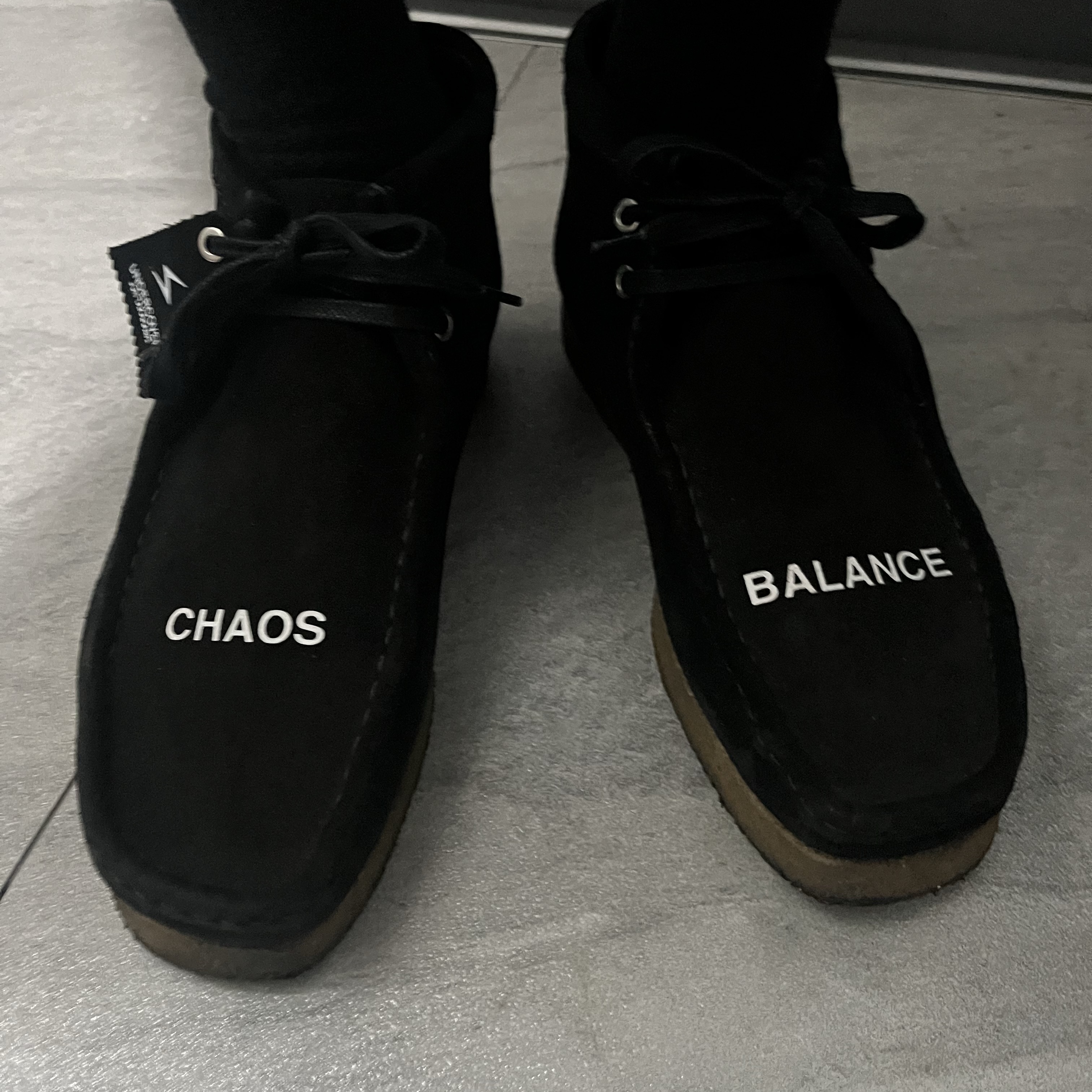Clarks x Undercover Wallabee Boot Black 착용 스타일