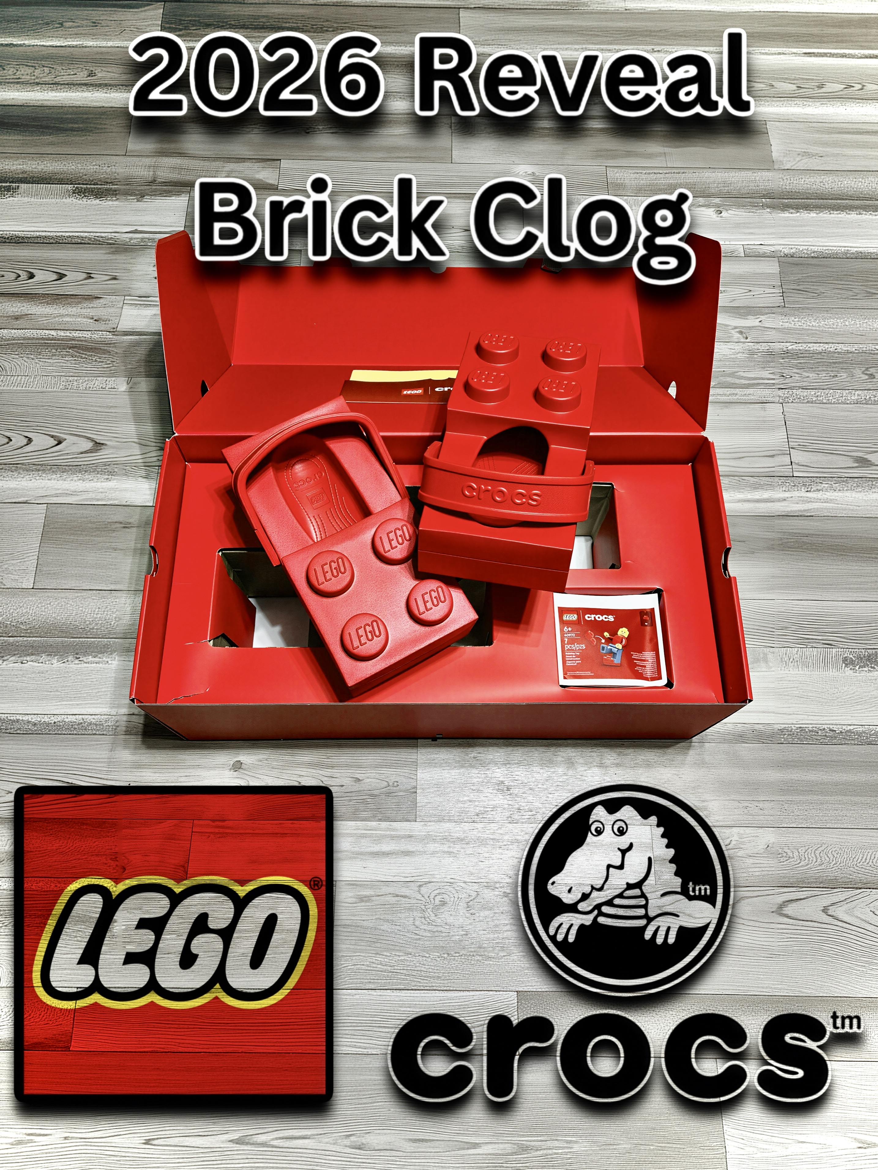 Lego x Crocs Brick Clog Bright Red 착용 스타일 - 1