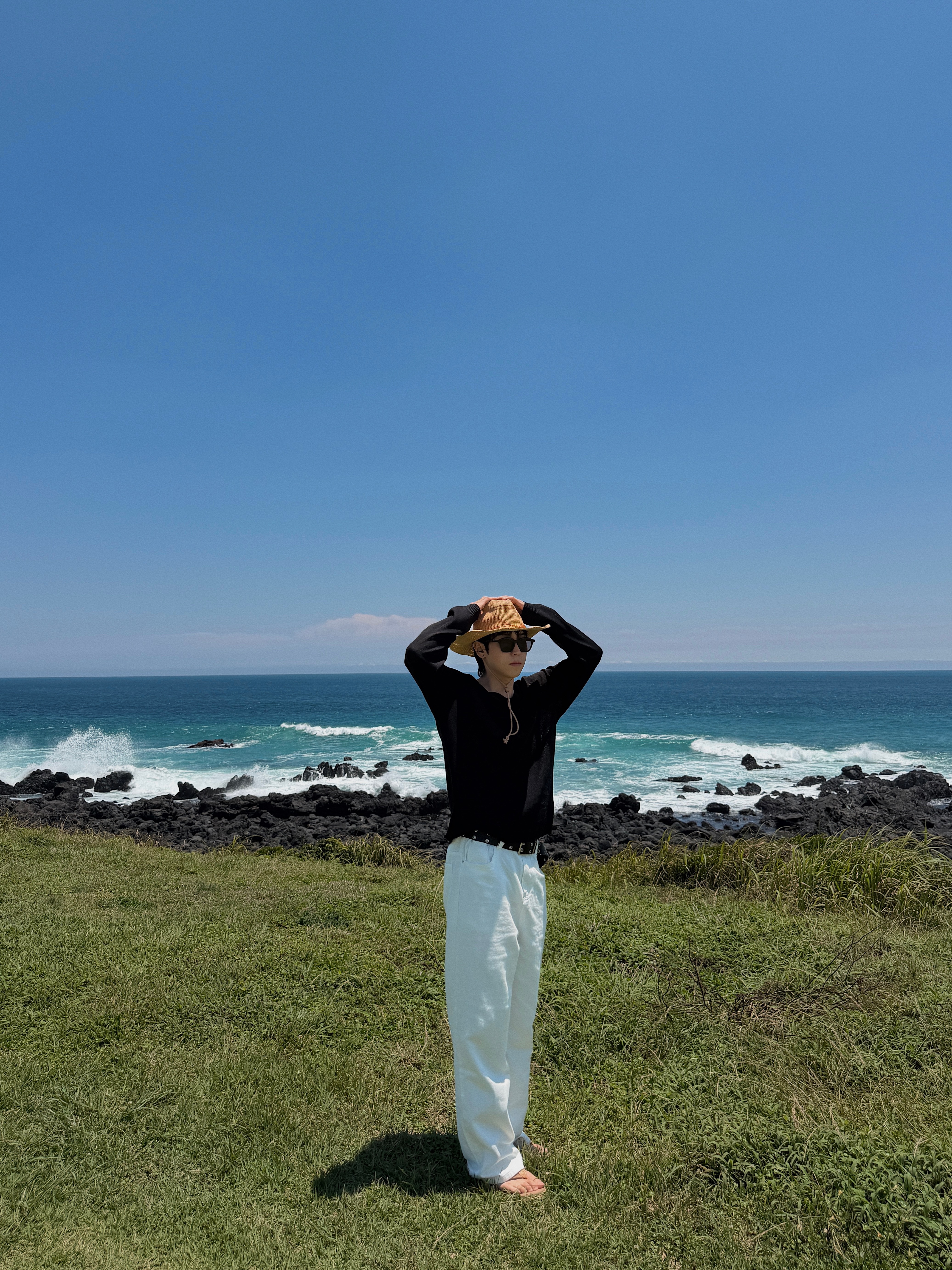 STU Double Side Line Pants In White 착용 스타일 - 3