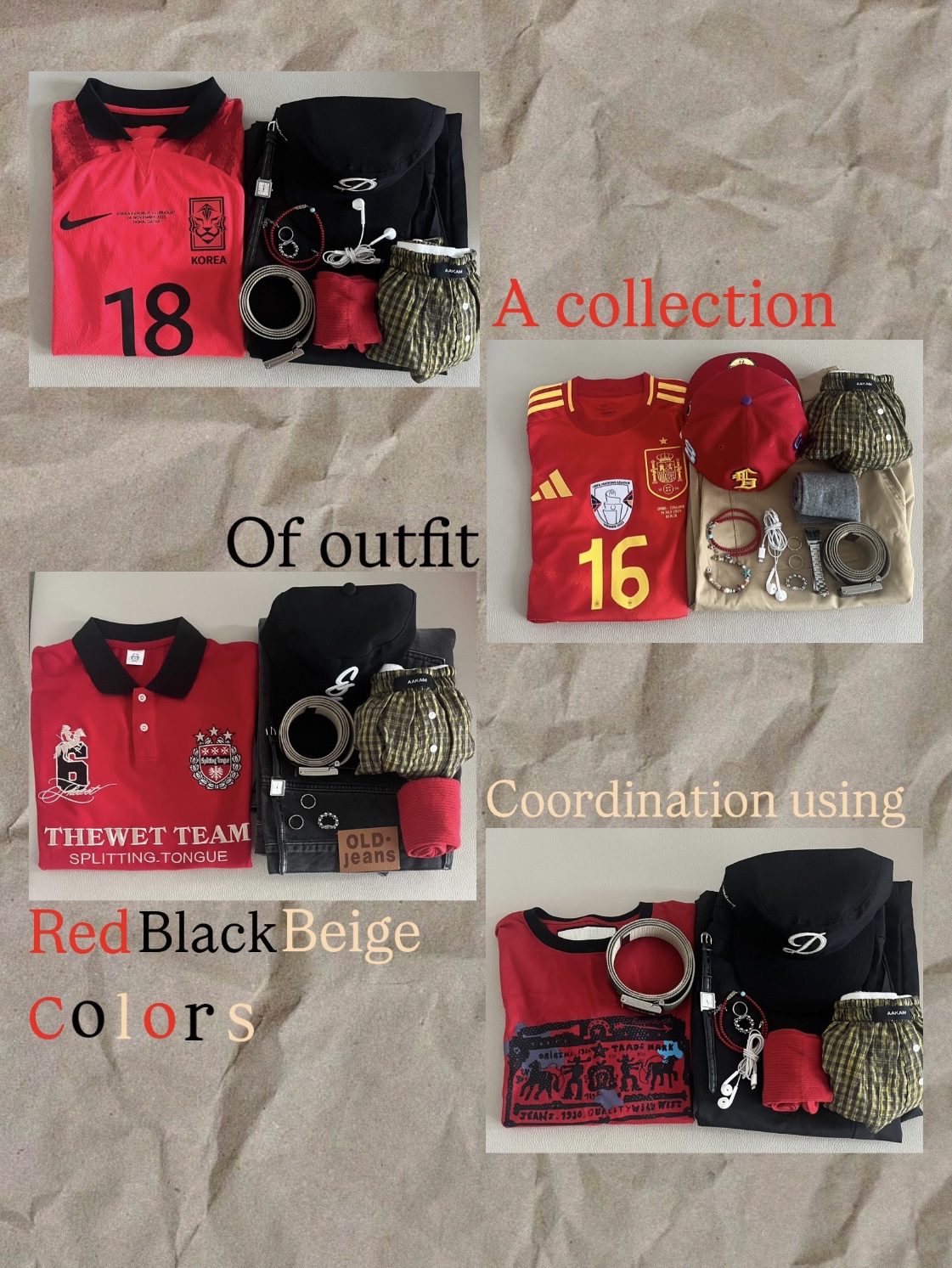 Nike Korea 2022/23 Dri-Fit ADV Match Home SS Jersey Global Red - US/EU (Non Marking Ver.), Adidas Spain 2024 Home Jersey Better Scarlet (Non Marking Ver.) - KR Sizing 착용 스타일 - 1