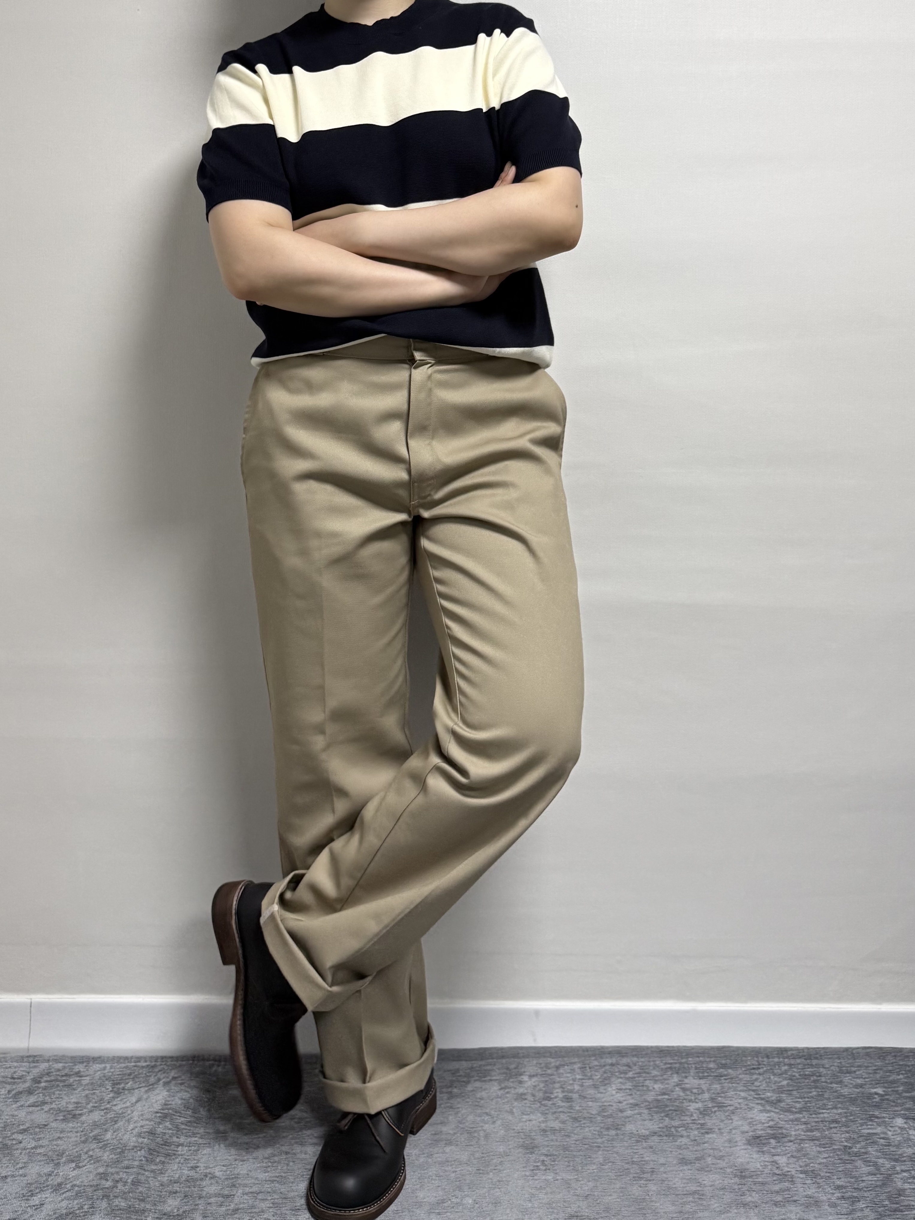 Dickies Original 874 Work Pant Khaki 착용 스타일 - 2