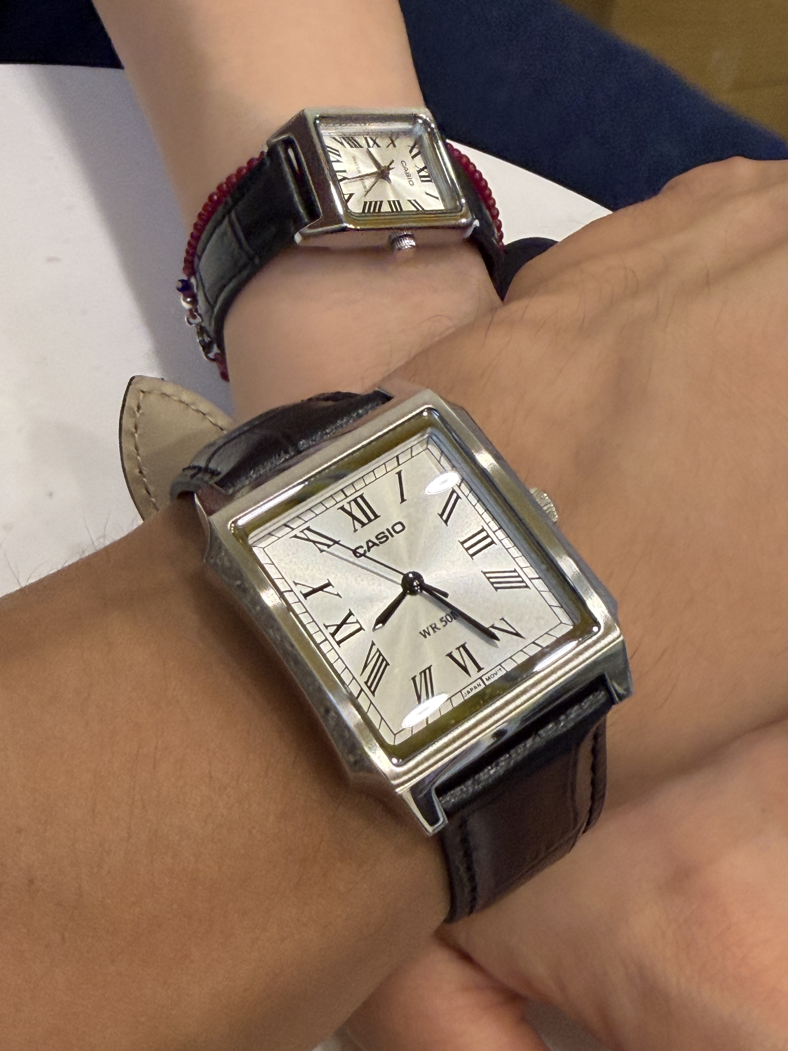 Casio MTP-B190L-7BV Silver, Casio LTP-V007L-7B1 착용 스타일