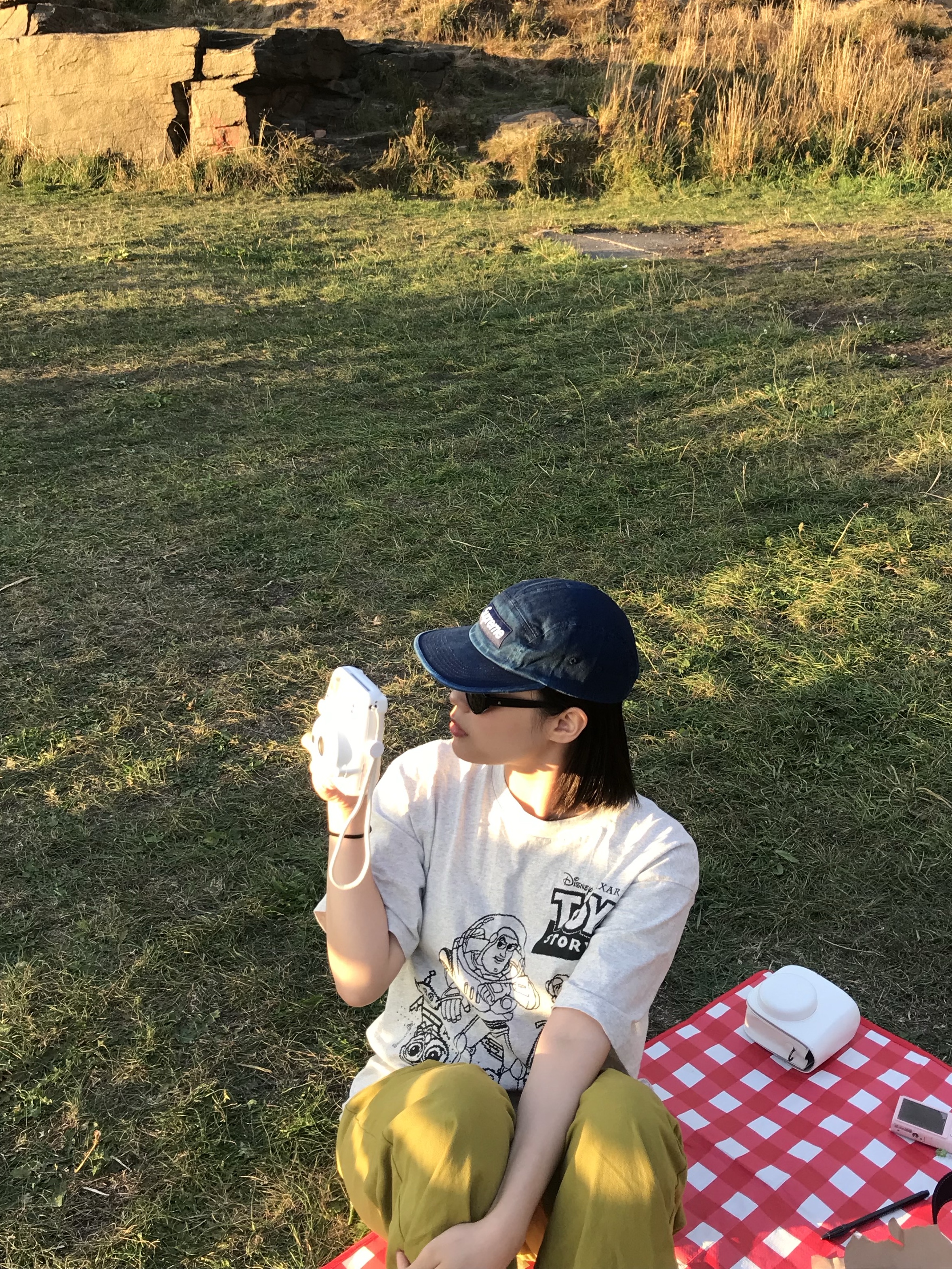 Supreme Washed Chino Twill Camp Cap Indigo - 25SS 착용 스타일 - 2
