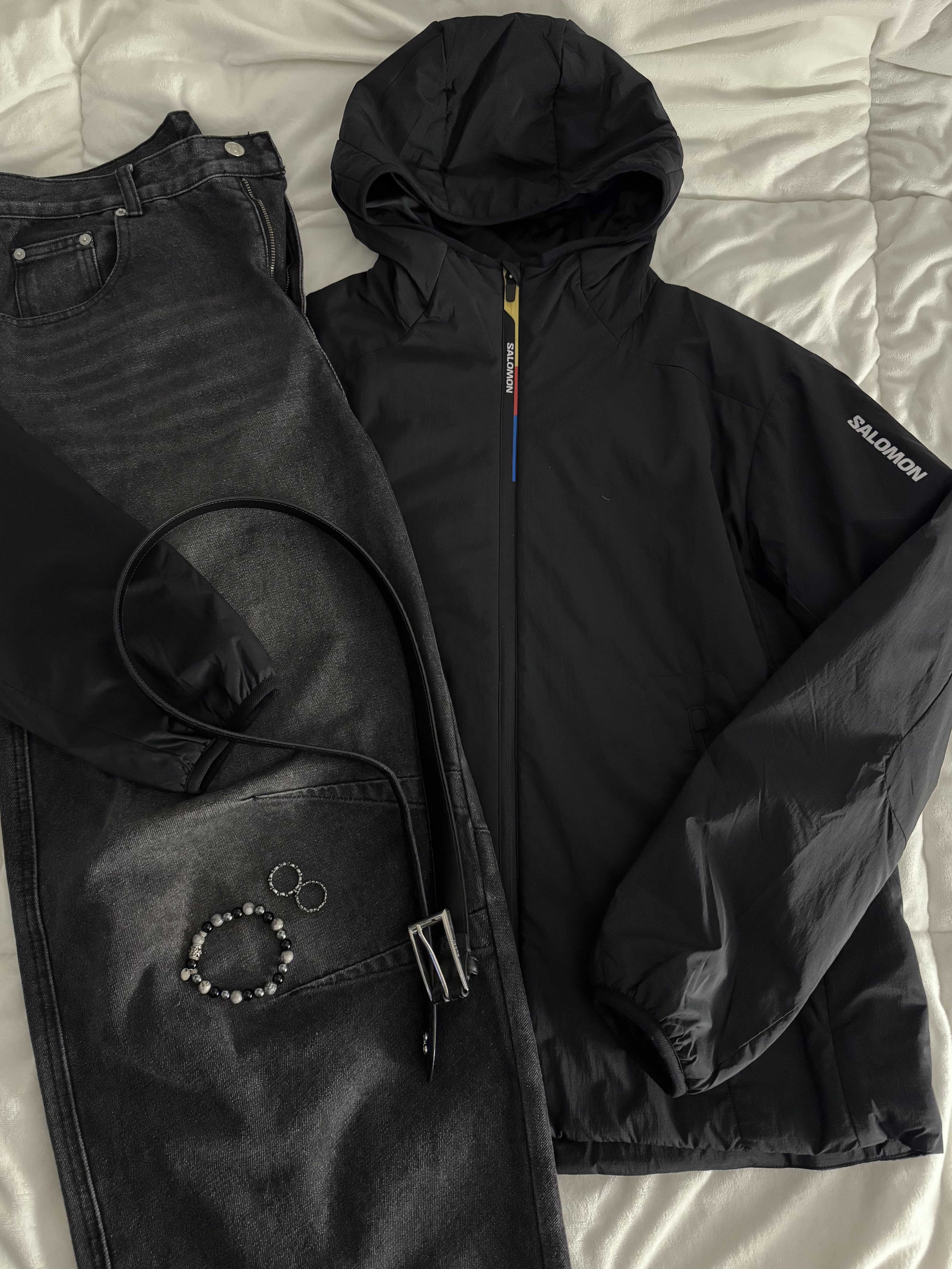 Salomon Modisay Padded Jacket Black 착용 스타일