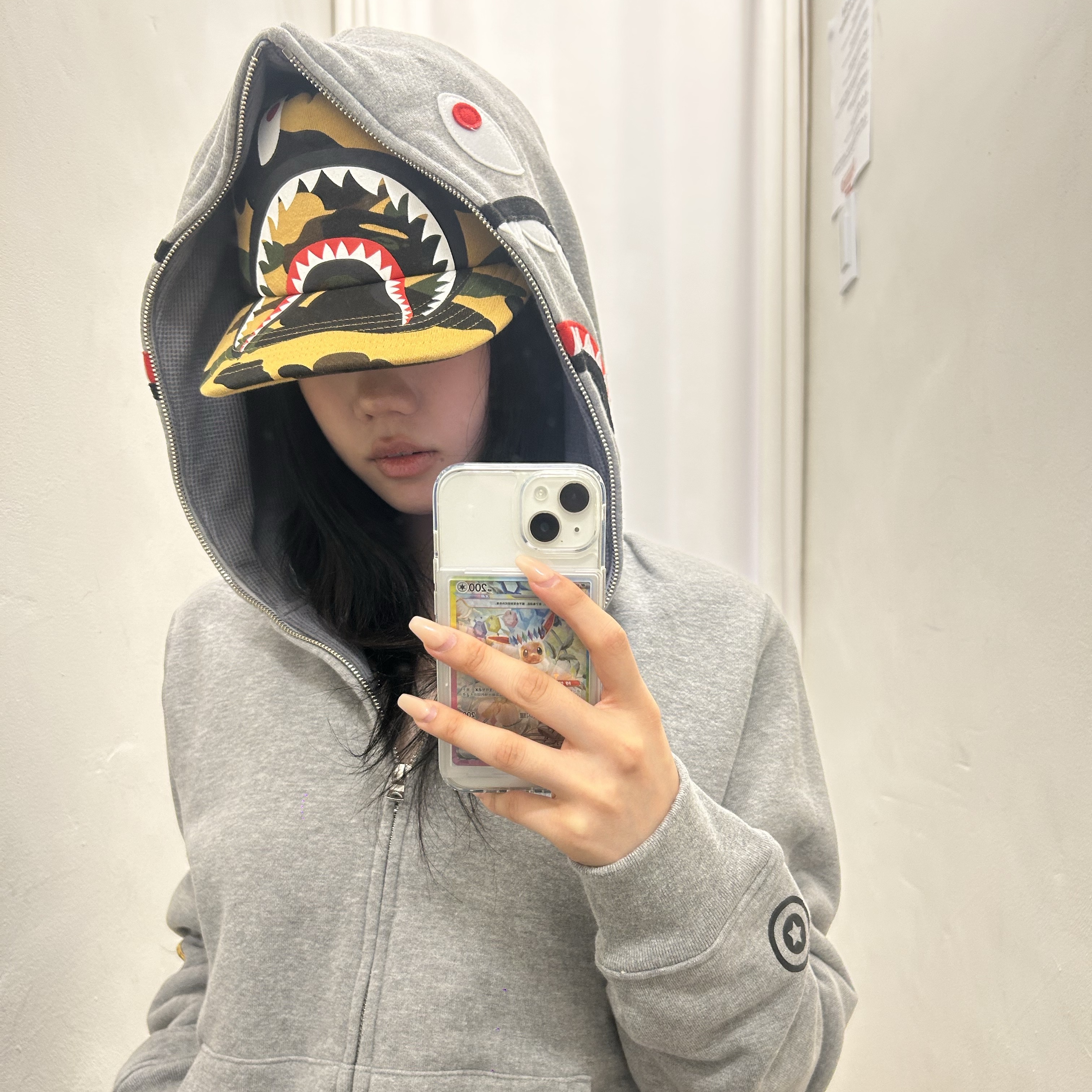 BAPE 1st Camo Shark Mesh Cap Yellow 착용 스타일 - 3