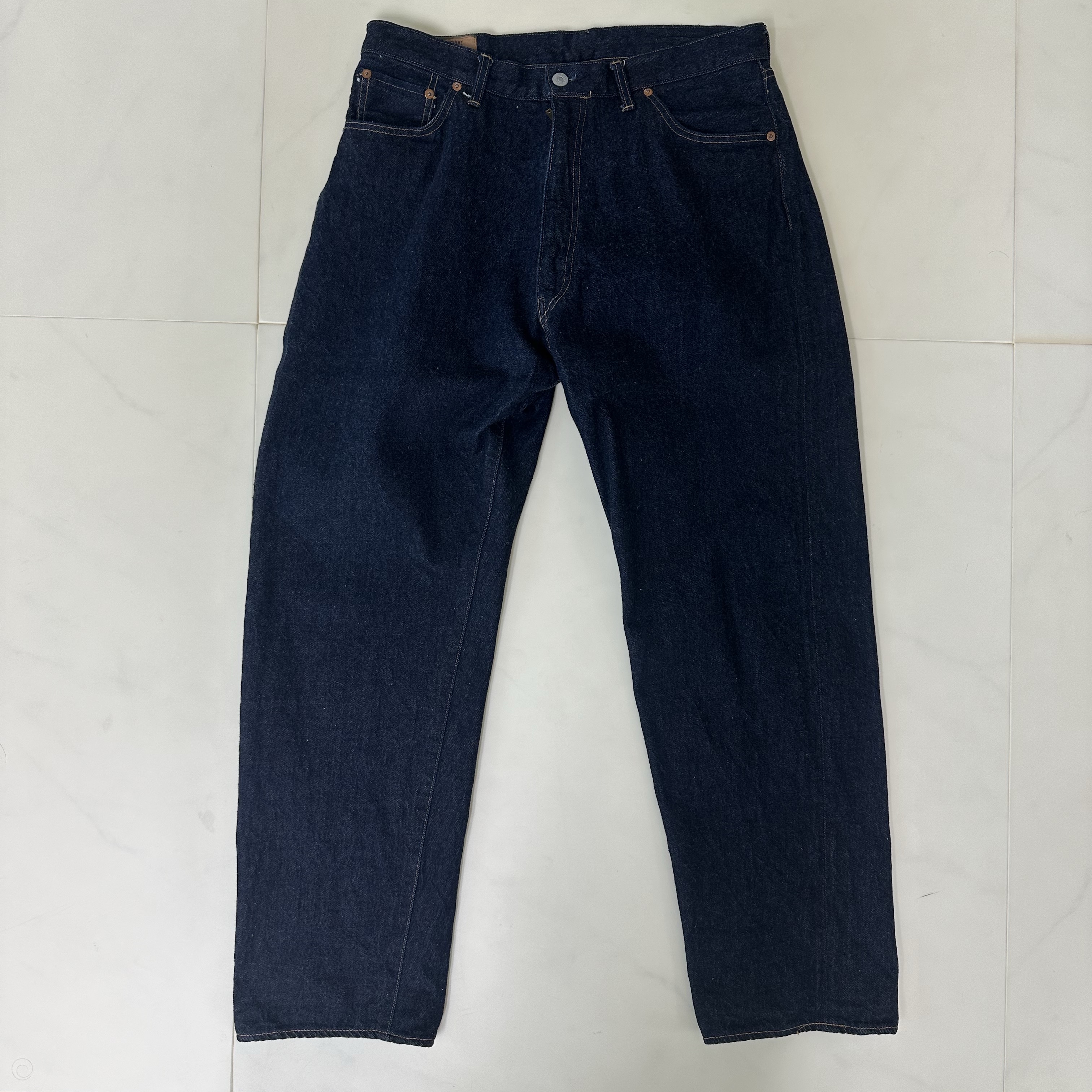 Kaptain Sunshine 5P Zipper Front Denim Pants Indigo One Wash 착용 스타일