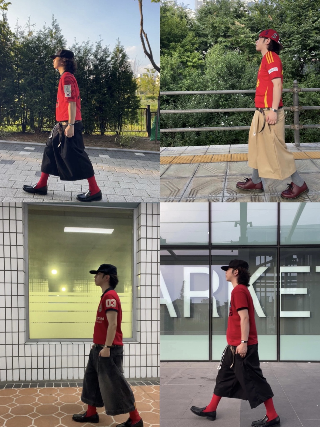 Nike Korea 2022/23 Dri-Fit ADV Match Home SS Jersey Global Red - US/EU (Non Marking Ver.), Adidas Spain 2024 Home Jersey Better Scarlet (Non Marking Ver.) - KR Sizing 착용 스타일 - 7