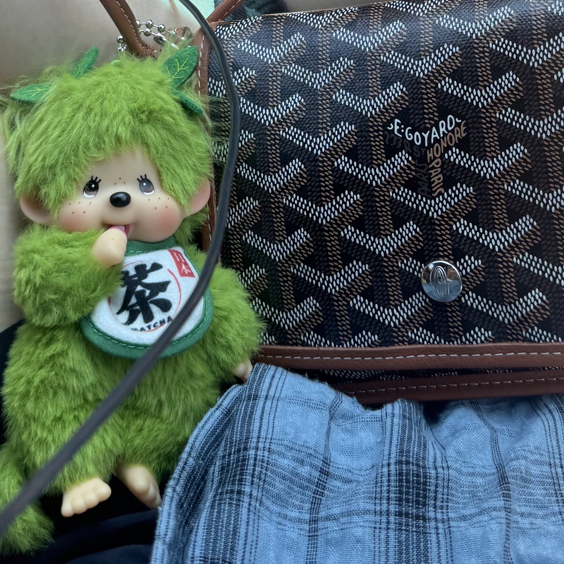 Monchhichi Matcha Monchhichi Keychain Girl 착용 스타일