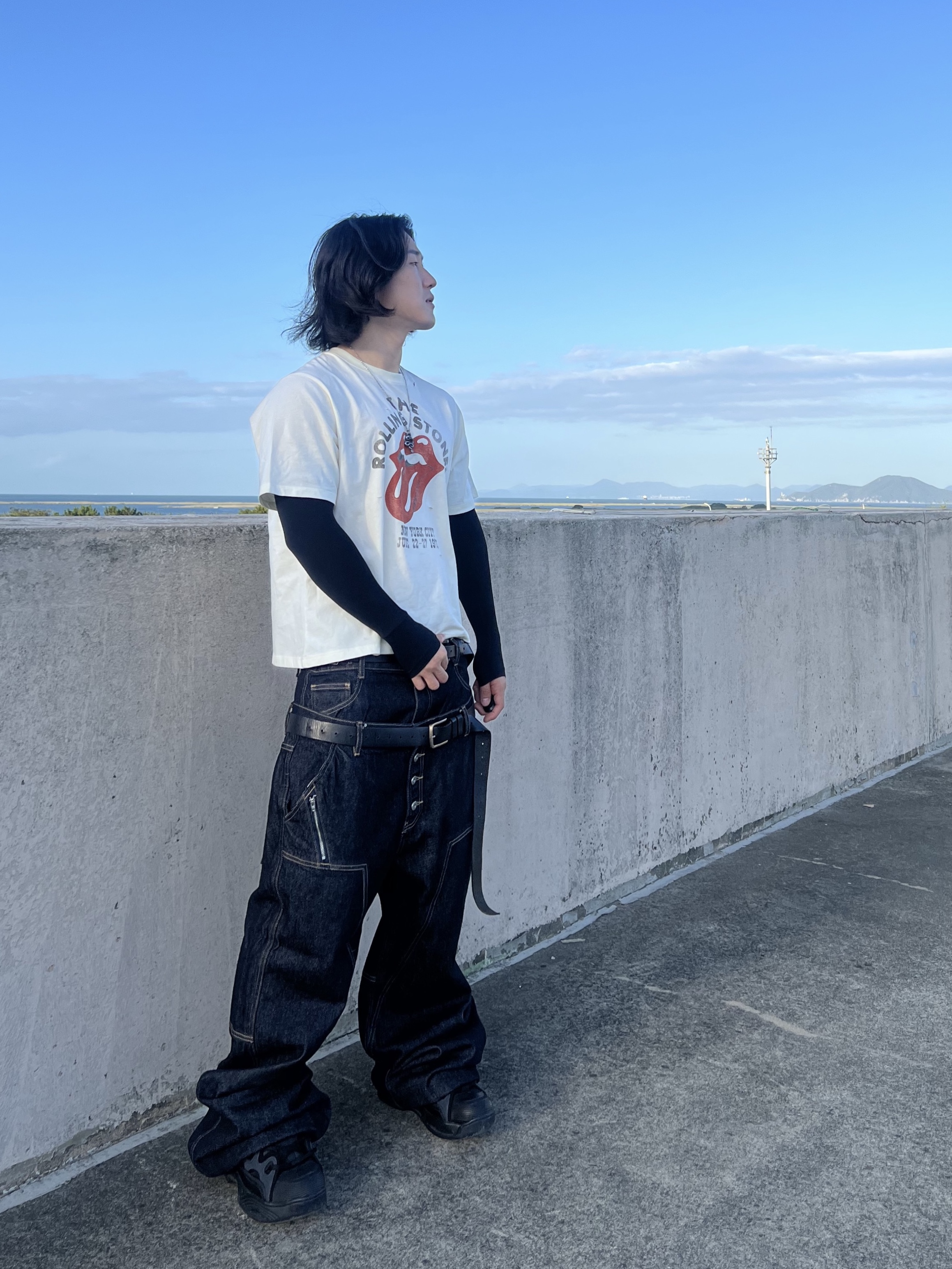 ROARINGRAD Double Obi Zip Denim Pants Indigo, AX CONNECTION Snake Pendant Chain Necklace 착용 스타일 - 7