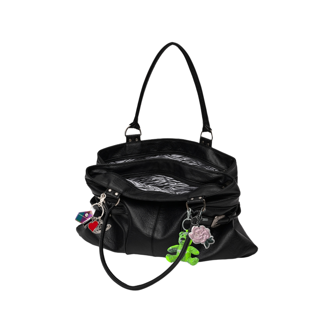 26SBAG02 VISUAL COLLECTOR Inner Zebra Buckle Big Bag - Black
